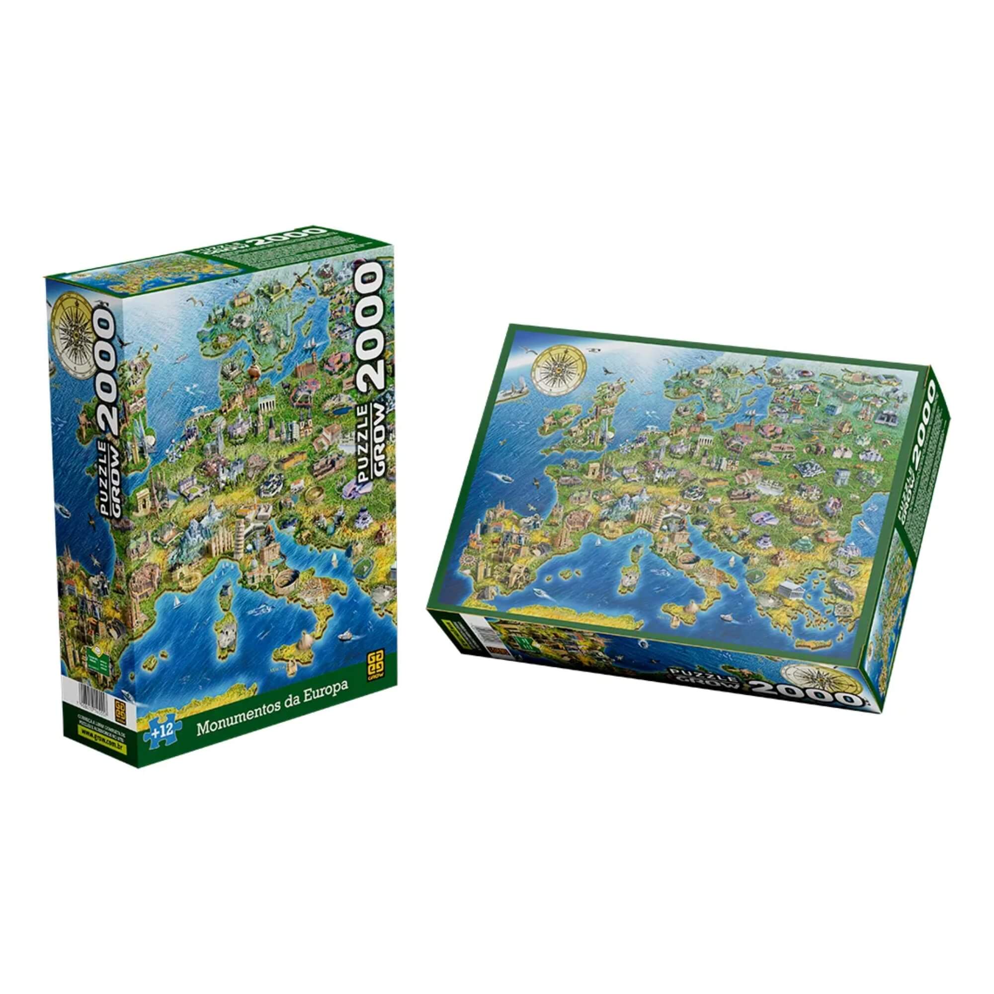 Quebra-cabeça Puzzle 2000 peças Monumentos da Europa Grow - 04555