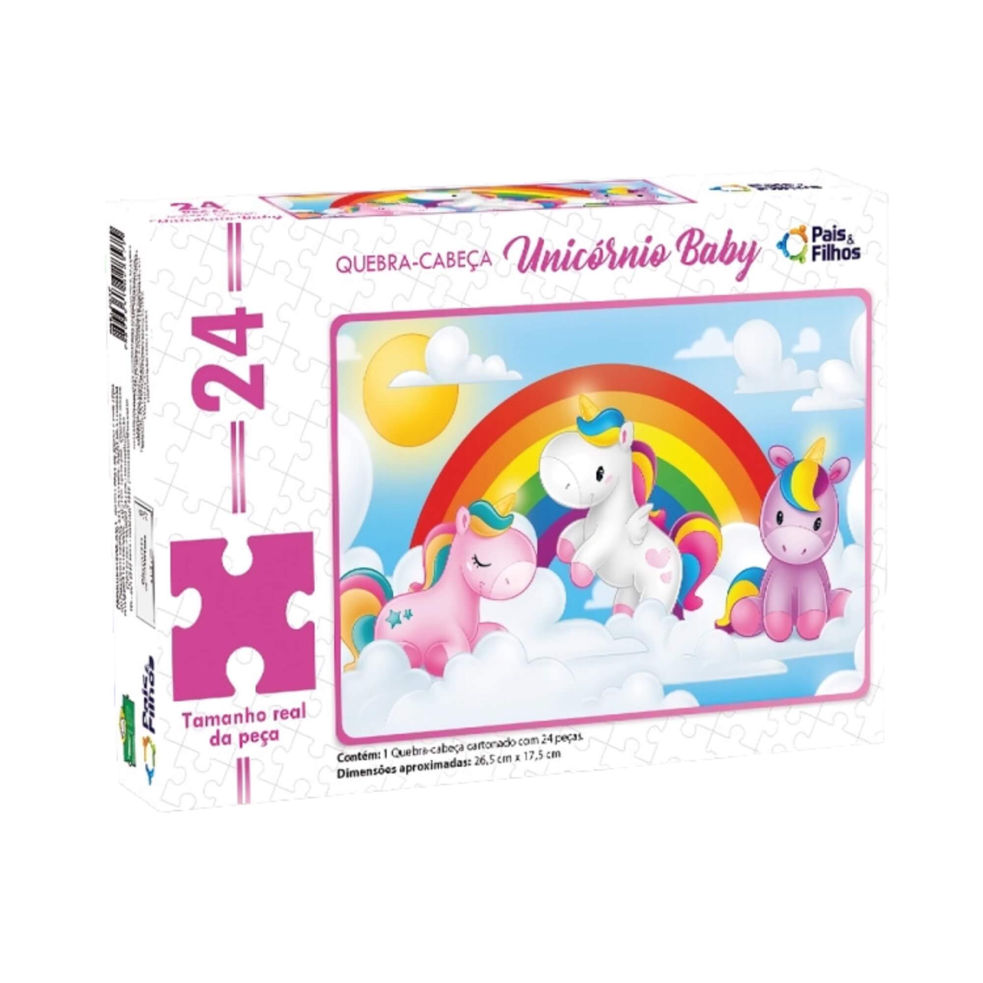 Quebra-Cabeça Unicórnio Baby 24 Peças Pais e Filhos - 2157-1