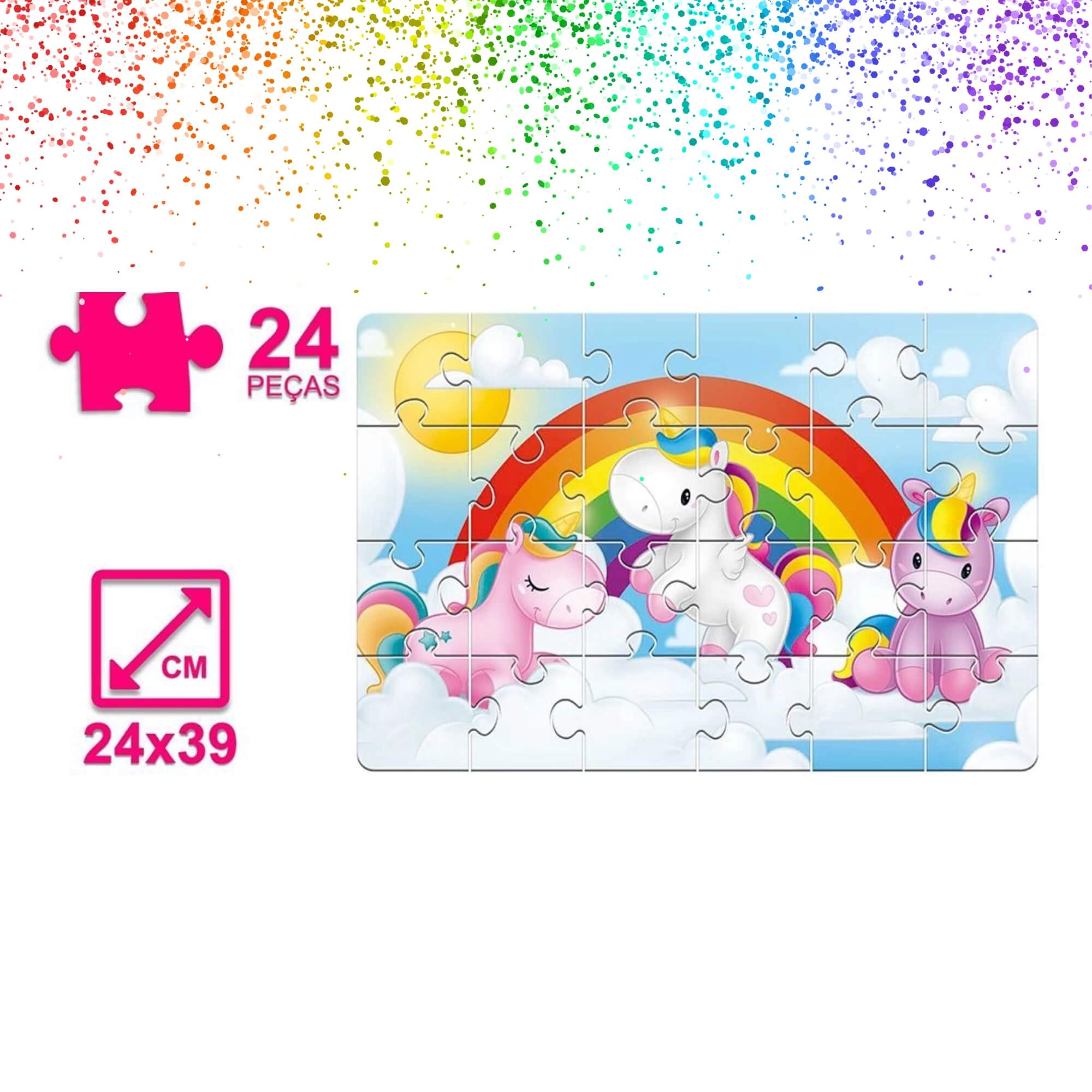 Quebra-Cabeça Unicórnio Baby 24 Peças Pais e Filhos - 2157-1