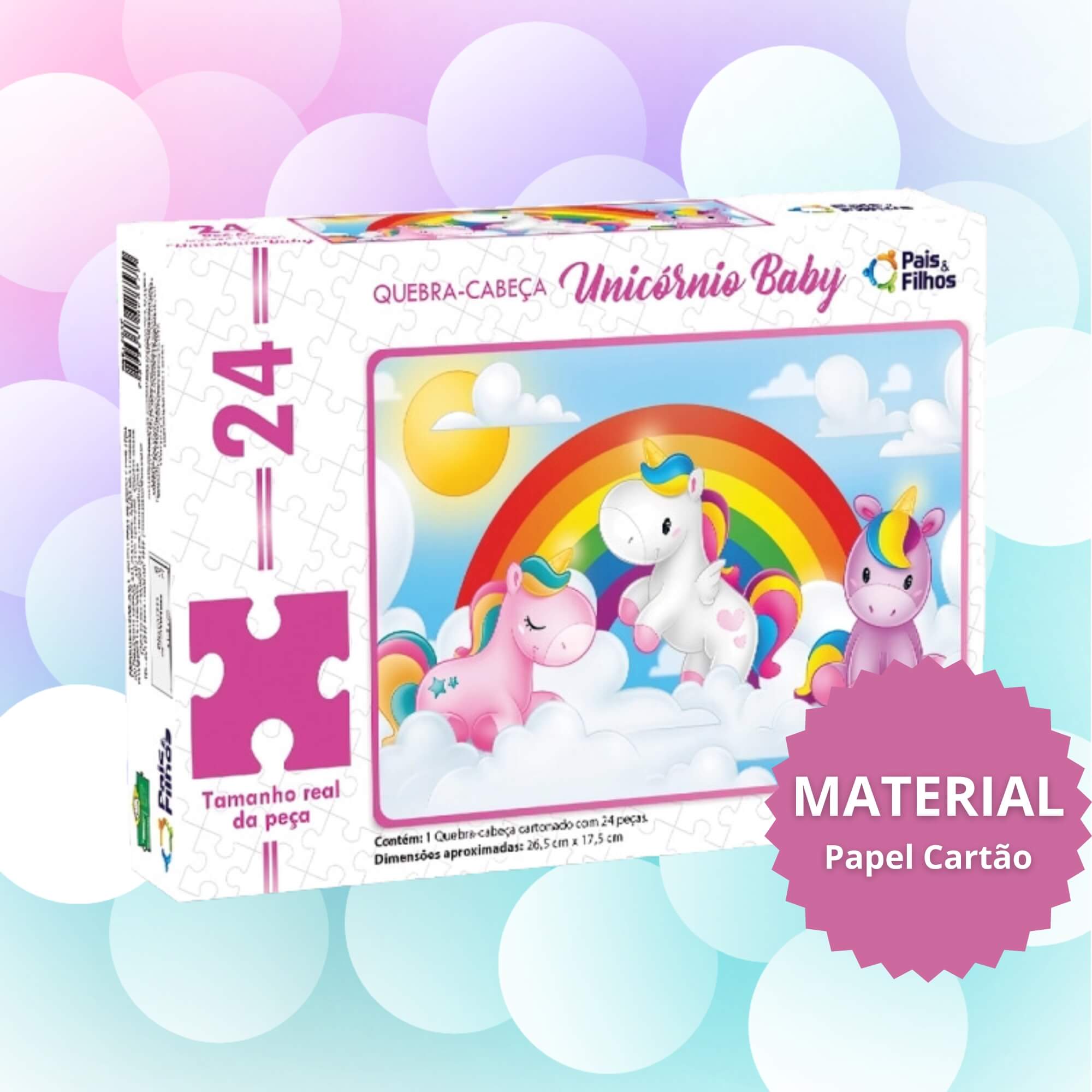 Quebra-Cabeça Unicórnio Baby 24 Peças Pais e Filhos - 2157-1