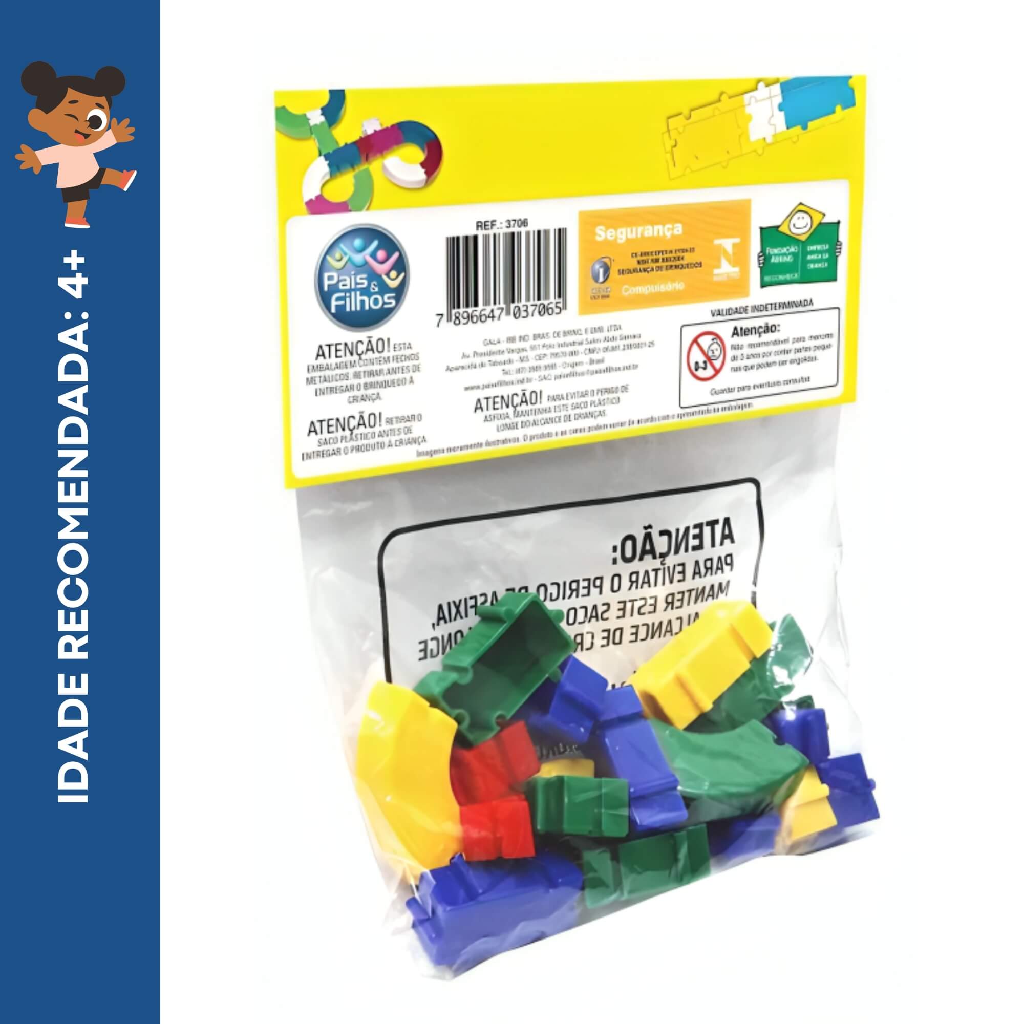 Jogo Infantil Monta Fácil 20 Peças Pais e Filhos - 3706-1