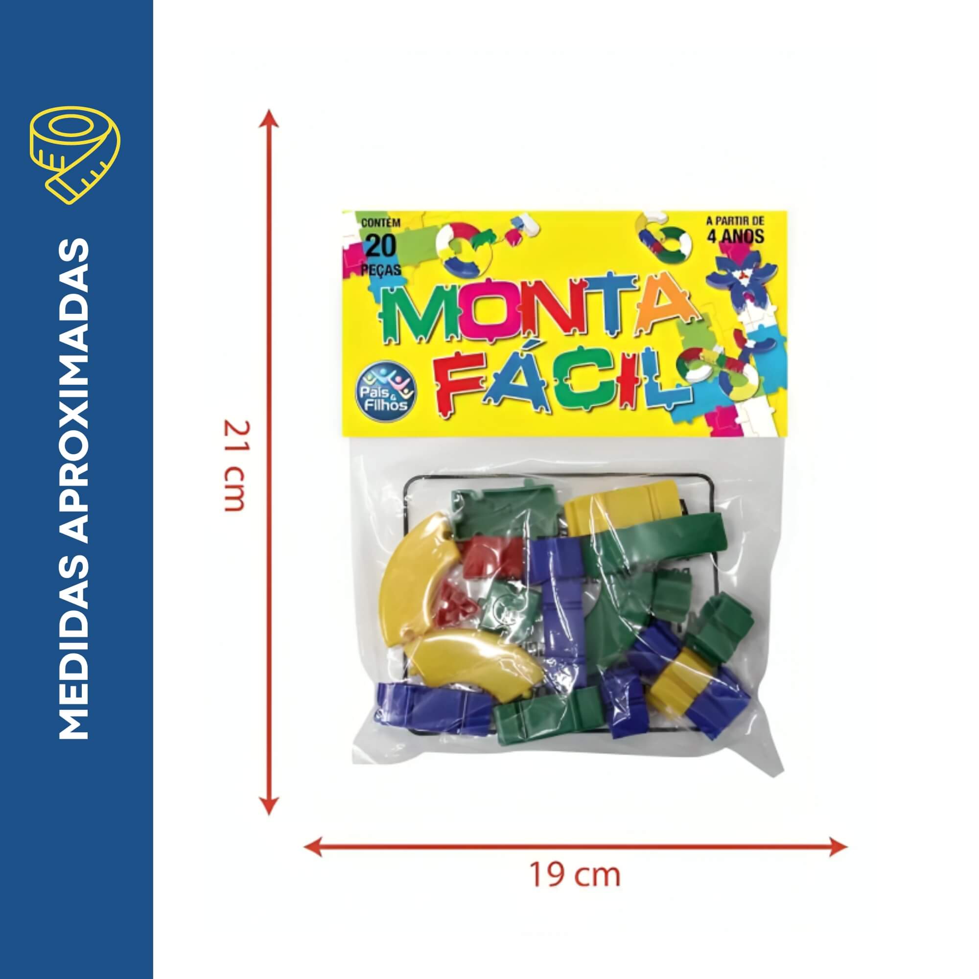 Jogo Infantil Monta Fácil 20 Peças Pais e Filhos - 3706-1
