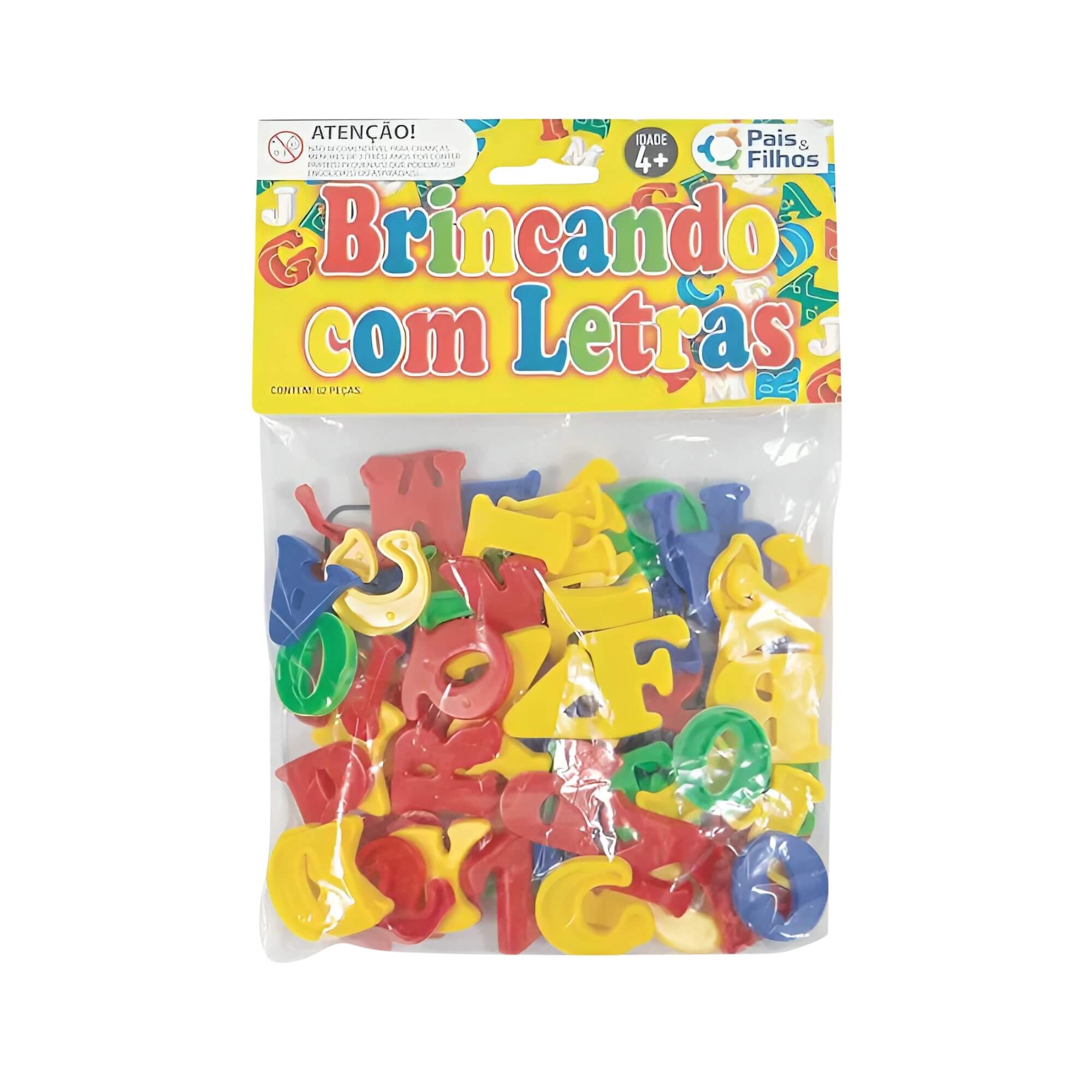 Jogo Didático Brincando com Letras 70 Peças Pais e Filhos - 4744-1