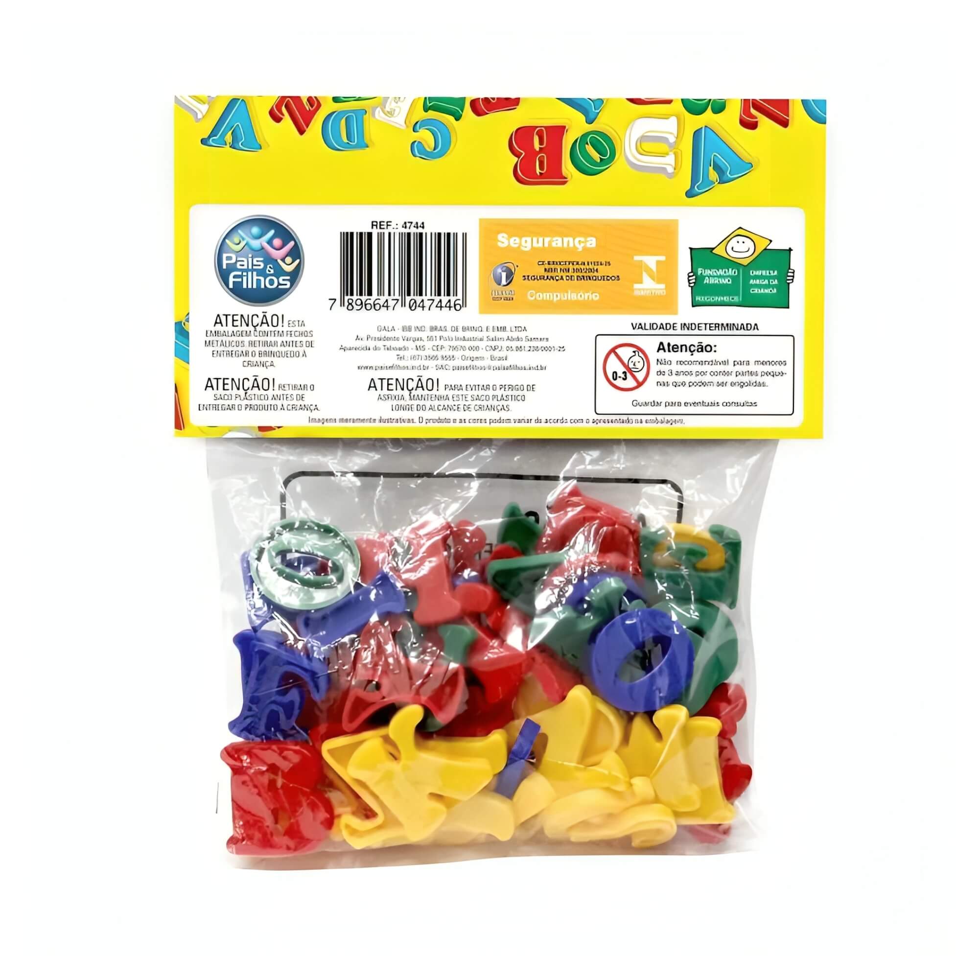 Jogo Didático Brincando com Letras 70 Peças Pais e Filhos - 4744-1