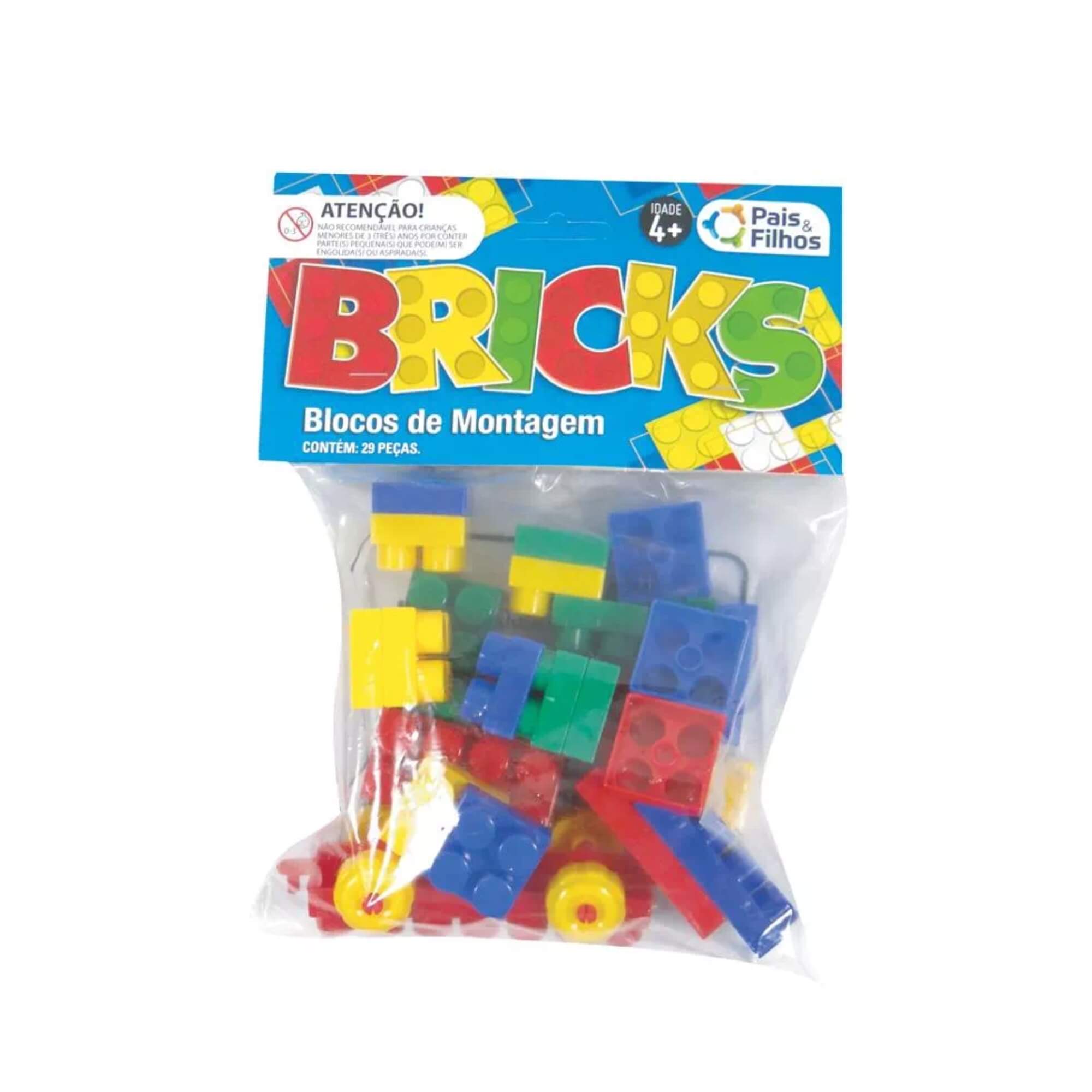 Brinquedo Infantil Bricks Blocos de Montar 29 Peças Pais e Filhos - 4745-1