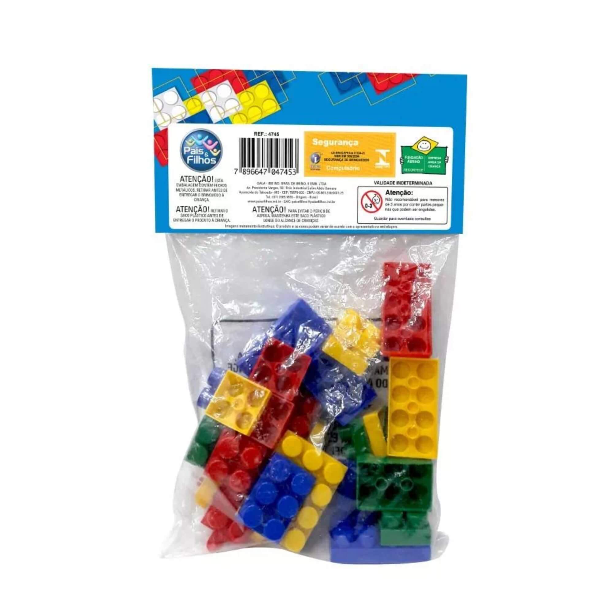 Brinquedo Infantil Bricks Blocos de Montar 29 Peças Pais e Filhos - 4745-1