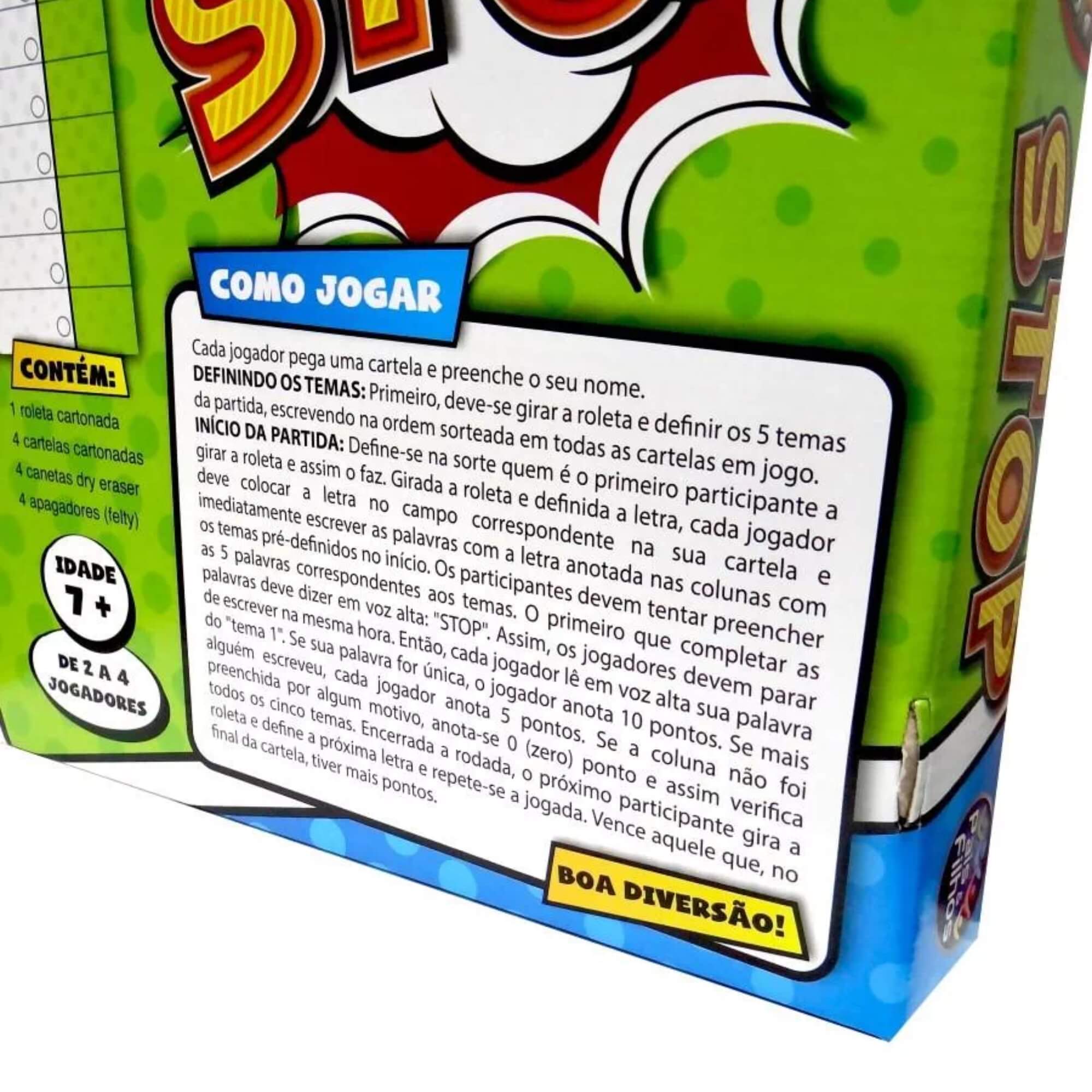 Jogo Stop com Cartelas e Canetas Apagáveis Pais e Filhos - 7172-1