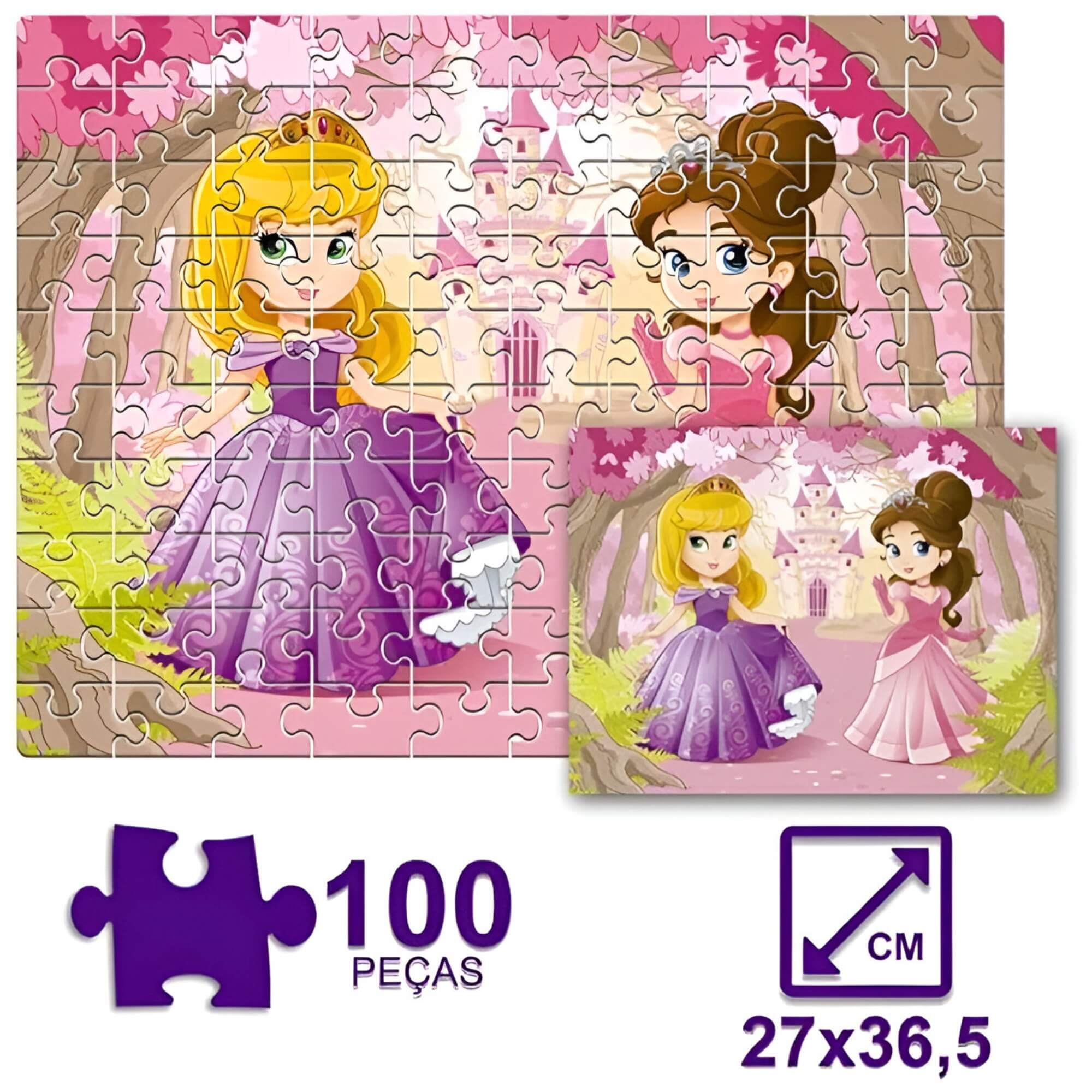Quebra-Cabeça Infantil Princess 100 Peças Pais e Filhos - 7261-1