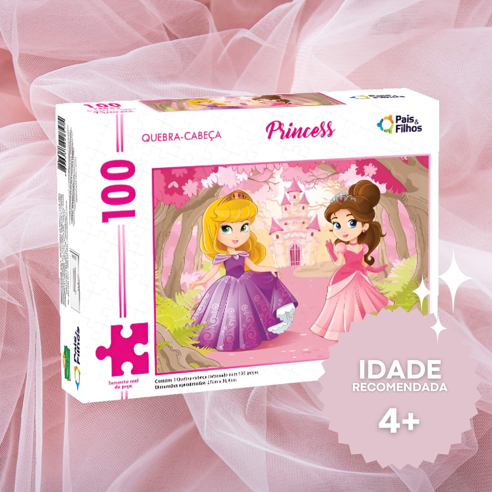 Quebra-Cabeça Infantil Princess 100 Peças Pais e Filhos - 7261-1