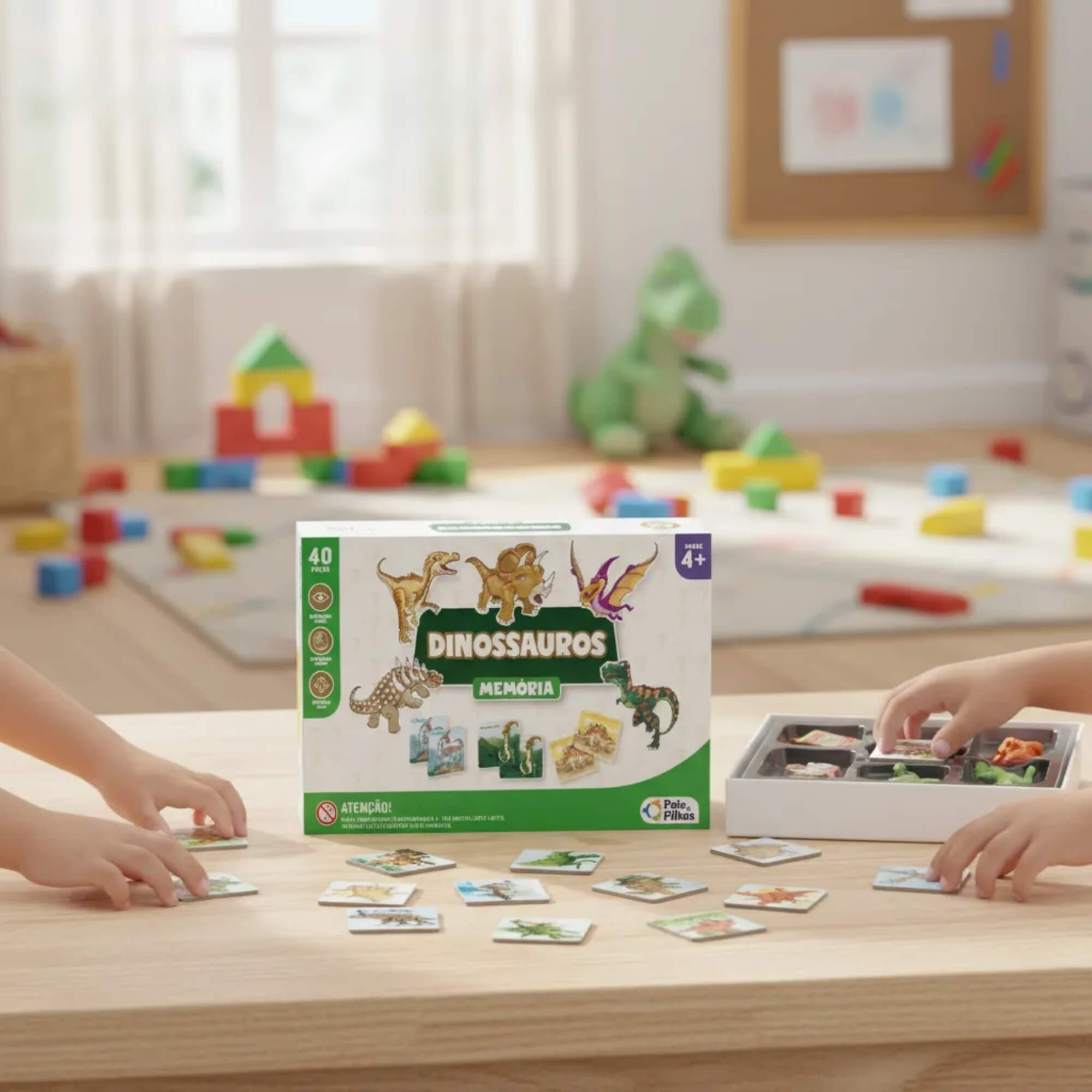 Jogo da Memória Dinossauros 40 Peças Pais e Filhos - 7269-1