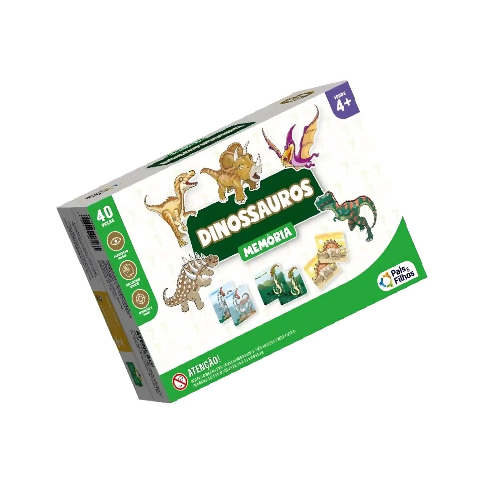Jogo da Memória Dinossauros 40 Peças Pais e Filhos - 7269-1