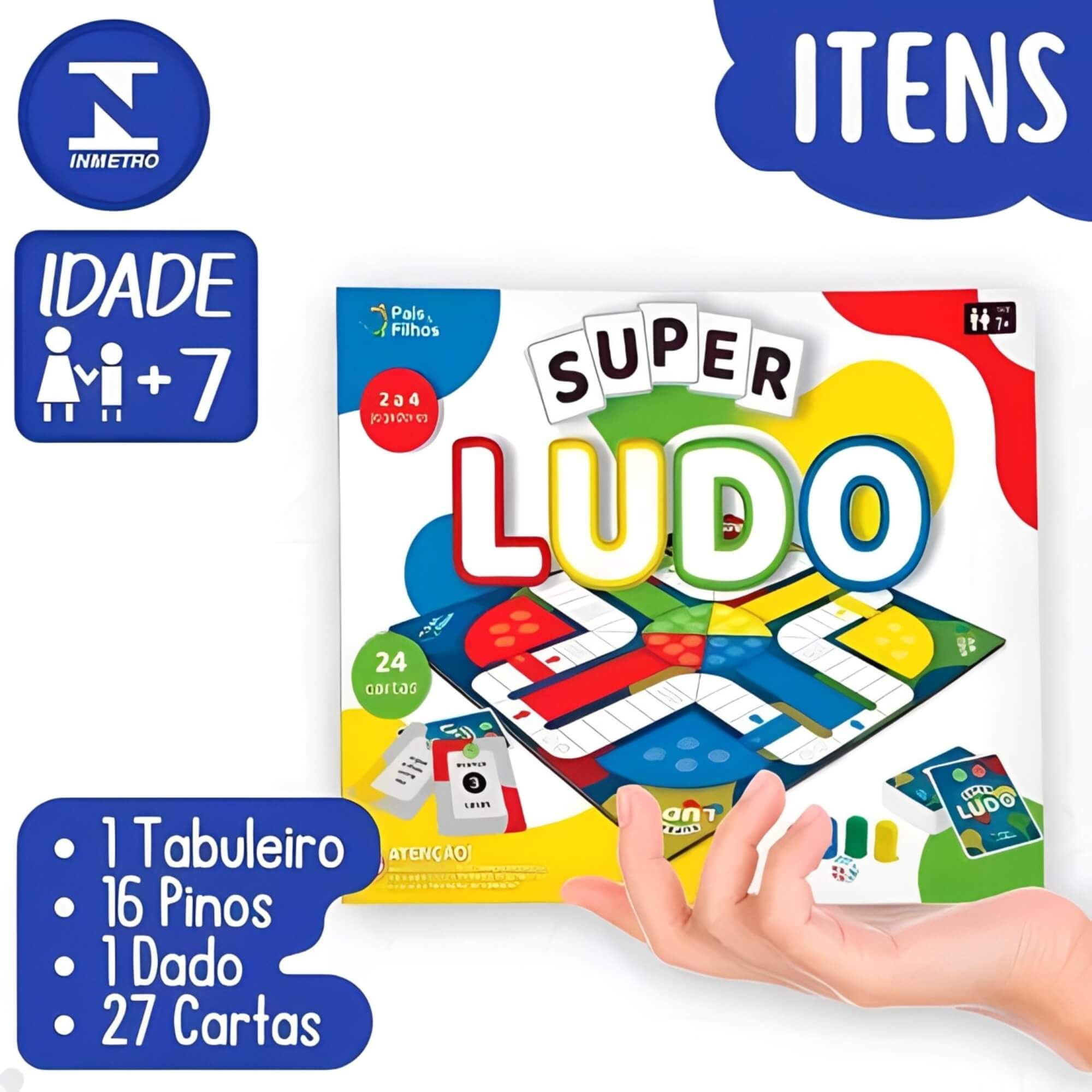 Jogo de Tabuleiro Super Ludo Pais e Filhos - 790772-1
