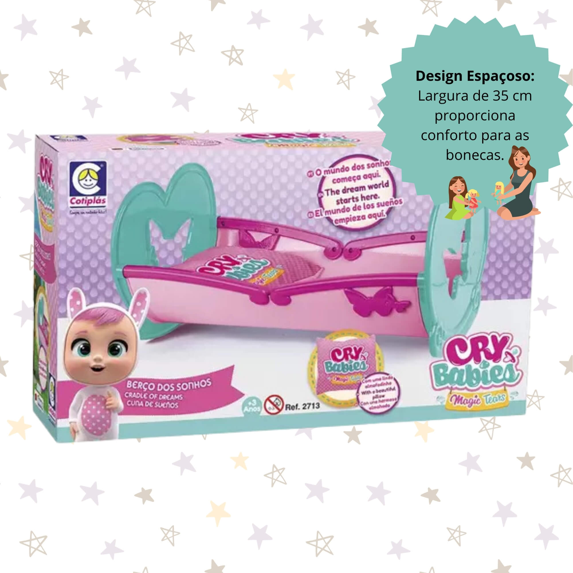 Acessório Berço dos Sonhos para Bonecas Cry Babies Cotiplas - 2713