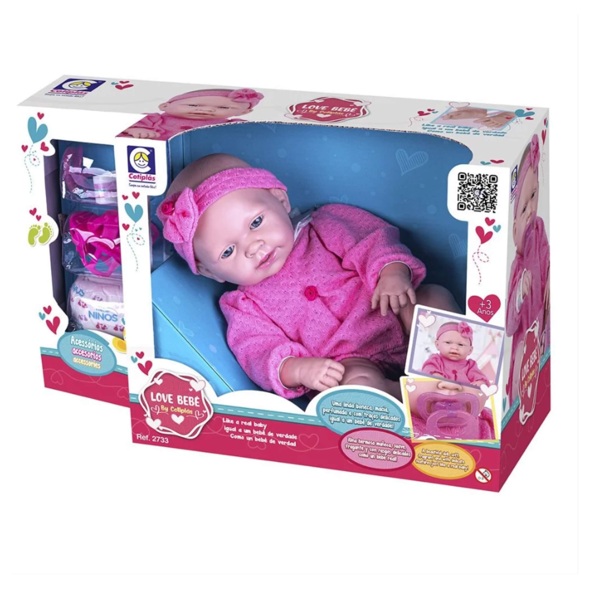 Boneca Infantil Love Bebê Acessórios Maternidade Cotiplás - 2733