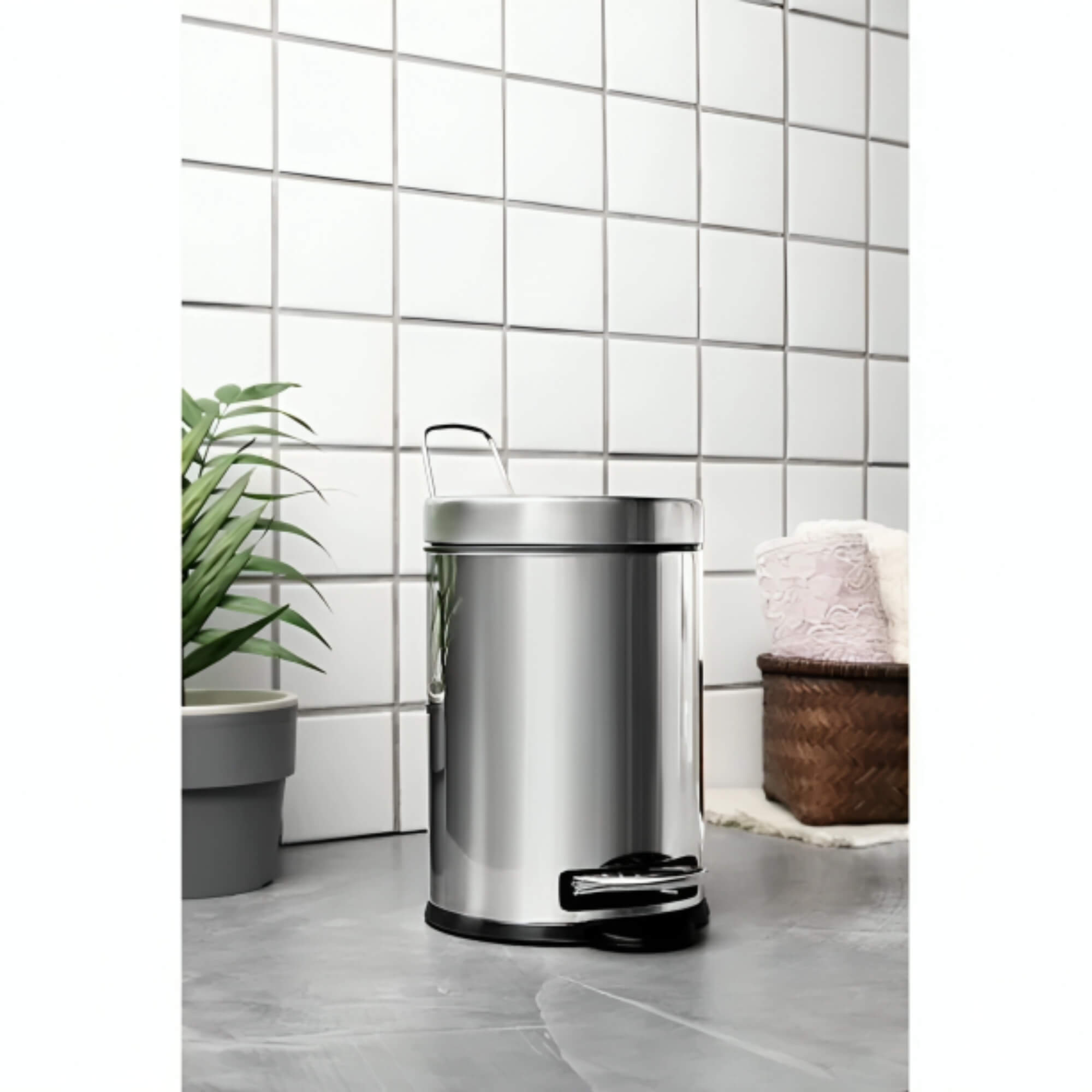 Lixeira Inox com Pedal e Balde 12L Brinox - 3040/203