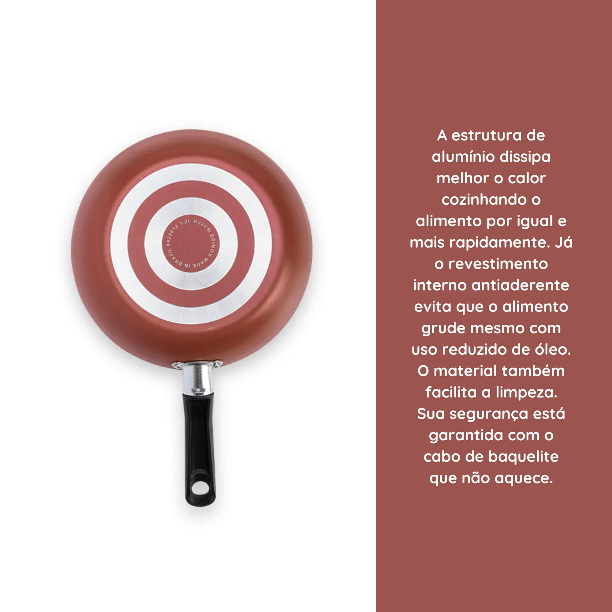 Frigideira em Alumínio Antiaderente 16cm 450ml Fun Colors Terracota Brinox - 7232/346