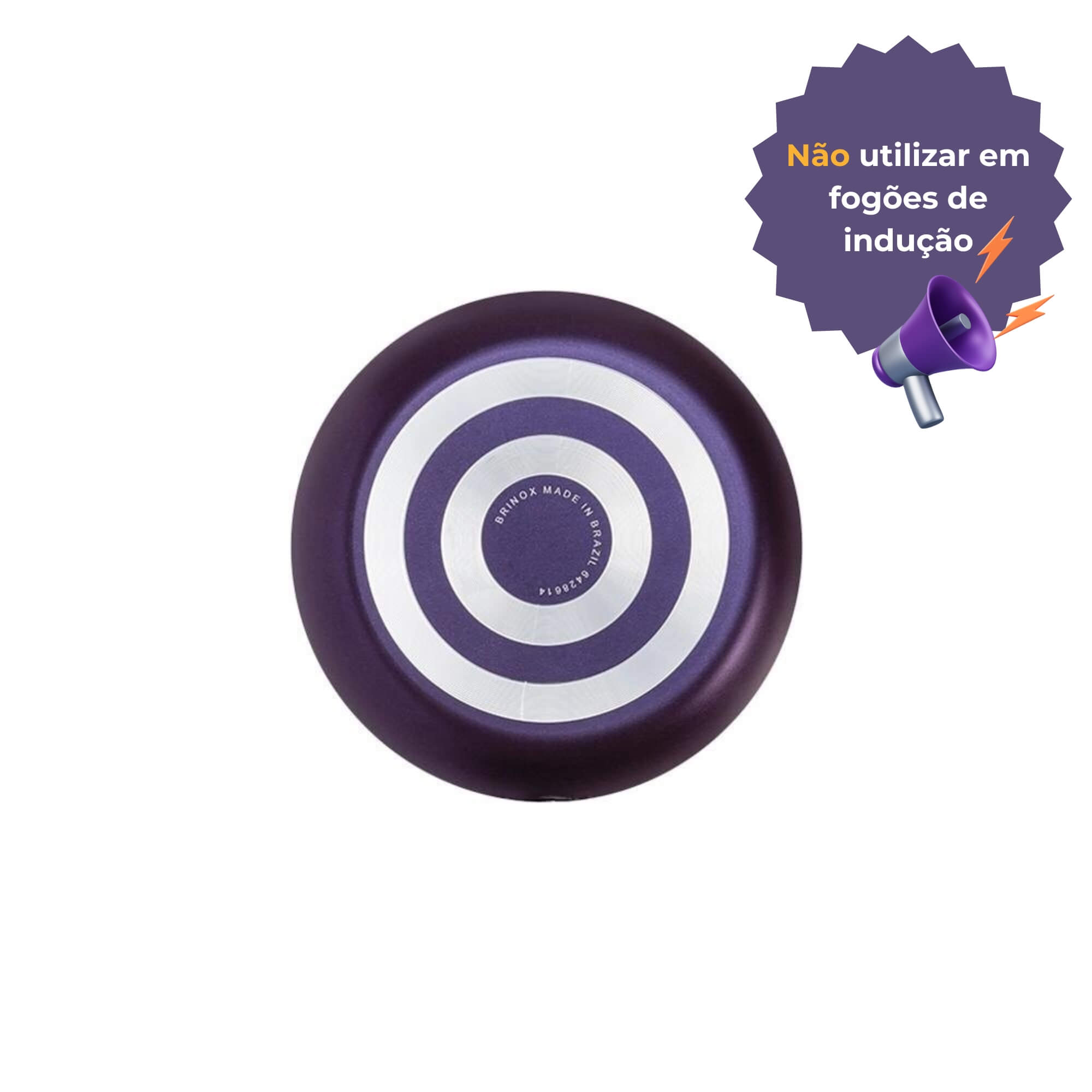 Frigideira Wok Alumínio Antiaderente 24cm 2,3L Fun Roxo Brinox - 7232/360