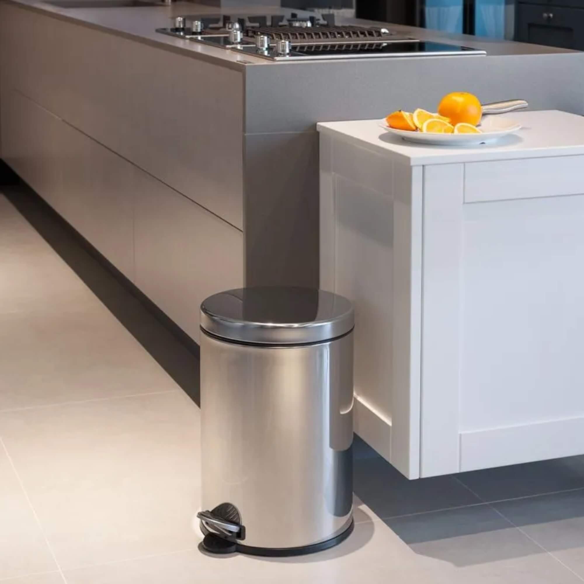 Lixeira com Tampa e Balde Decorline 20 Litros Aço Inoxidável Brinox - 3040/204