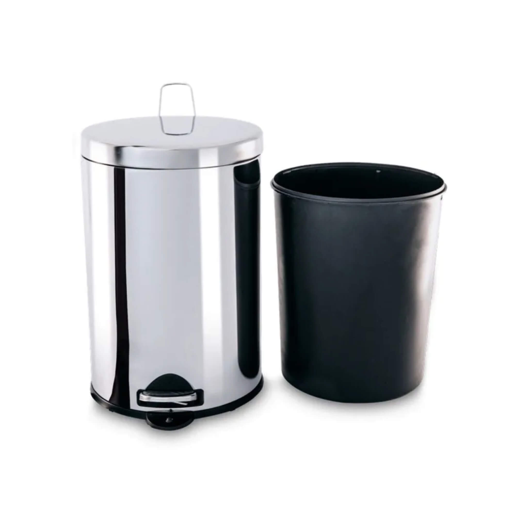 Lixeira com Tampa e Balde Decorline 20 Litros Aço Inoxidável Brinox - 3040/204