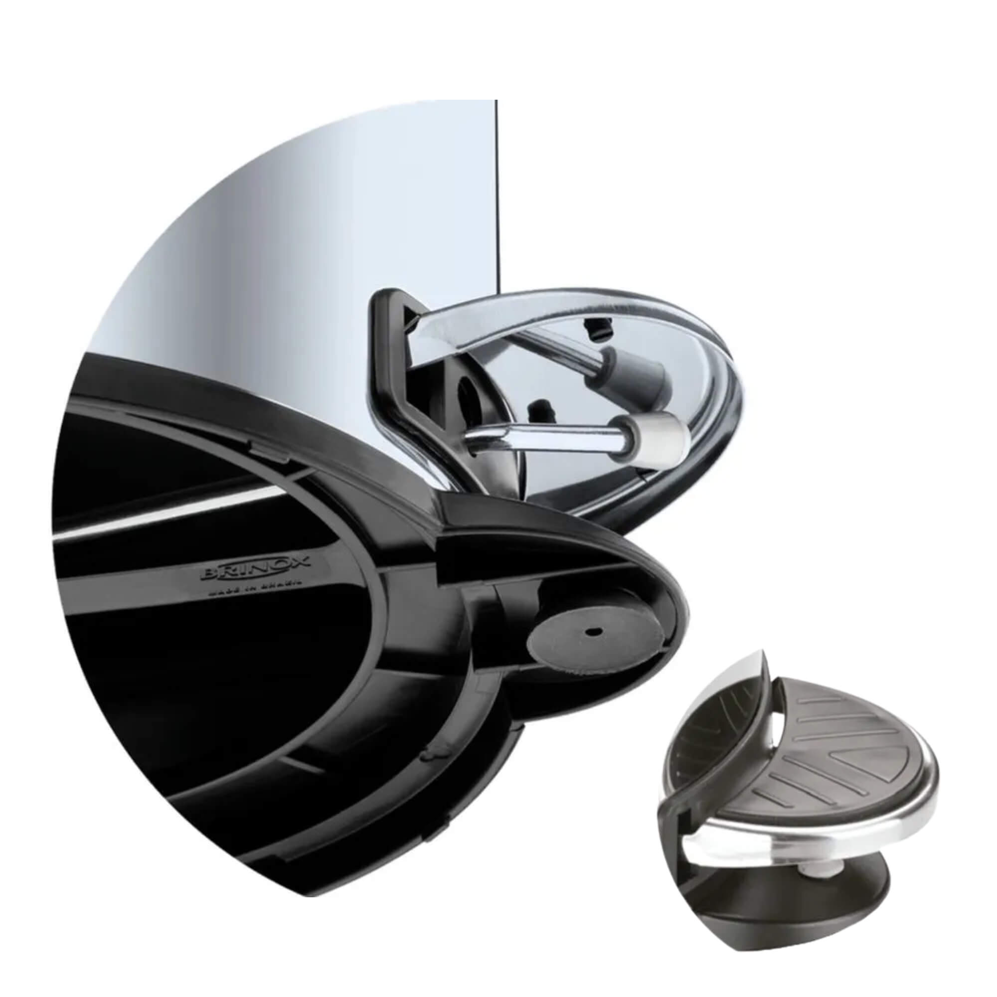 Lixeira com Tampa e Balde Decorline 20 Litros Aço Inoxidável Brinox - 3040/204