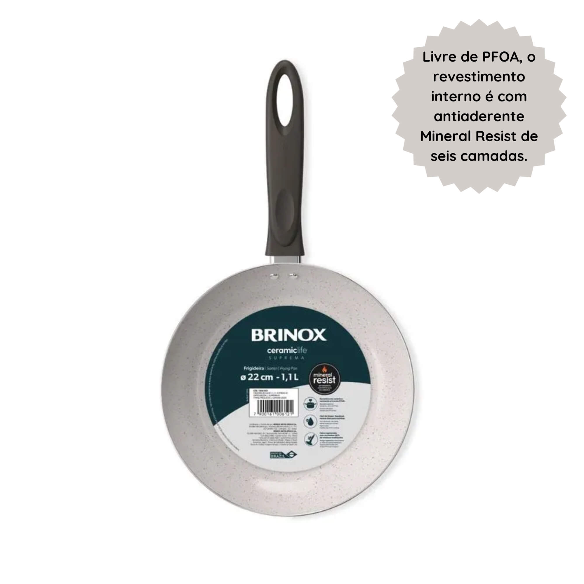 Frigideira 22cm Antiaderente Ceramic Life Suprema Vanilla Brinox - 7244/353 (N/A)