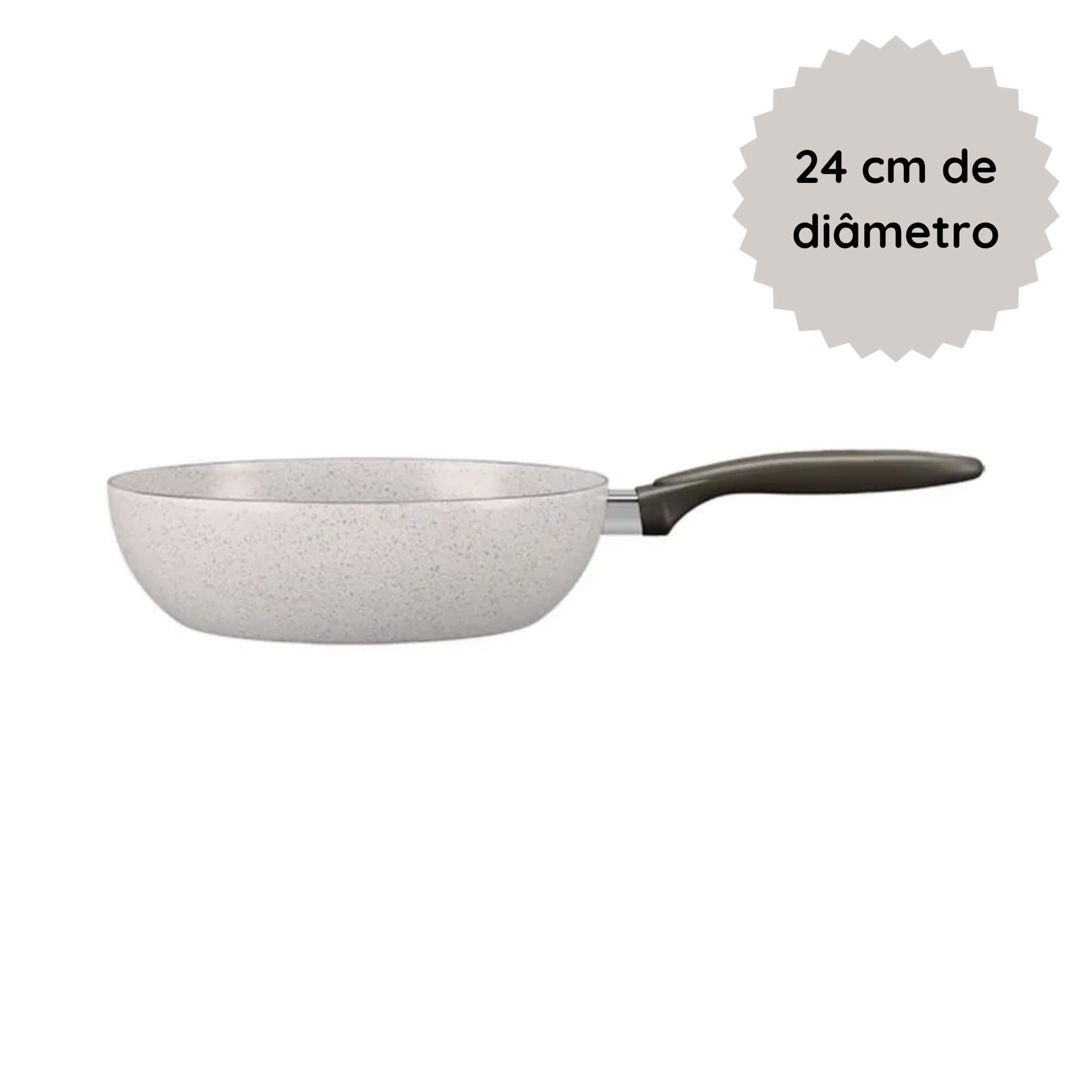 Panela Wok 24cm Antiaderente Ceramic Life Suprema Vanilla Brinox - 7244/373 (N/A)