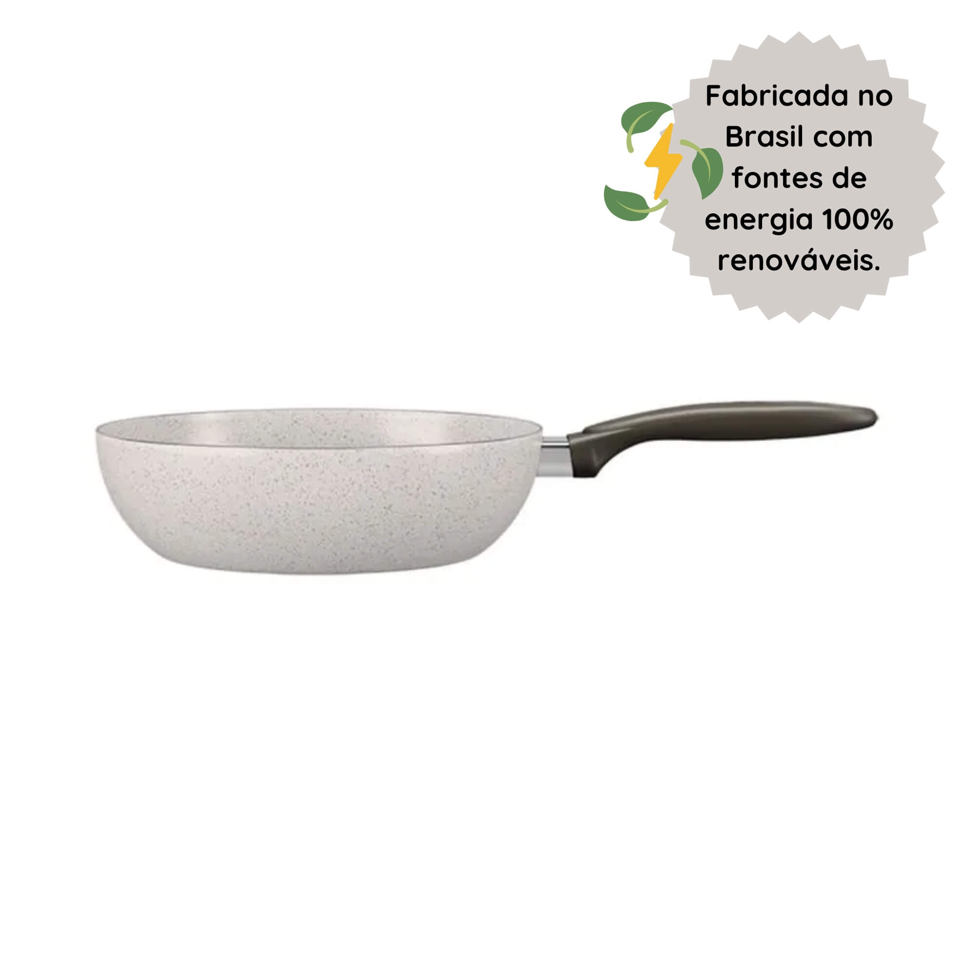 Panela Wok 24cm Antiaderente Ceramic Life Suprema Vanilla Brinox - 7244/373 (N/A)