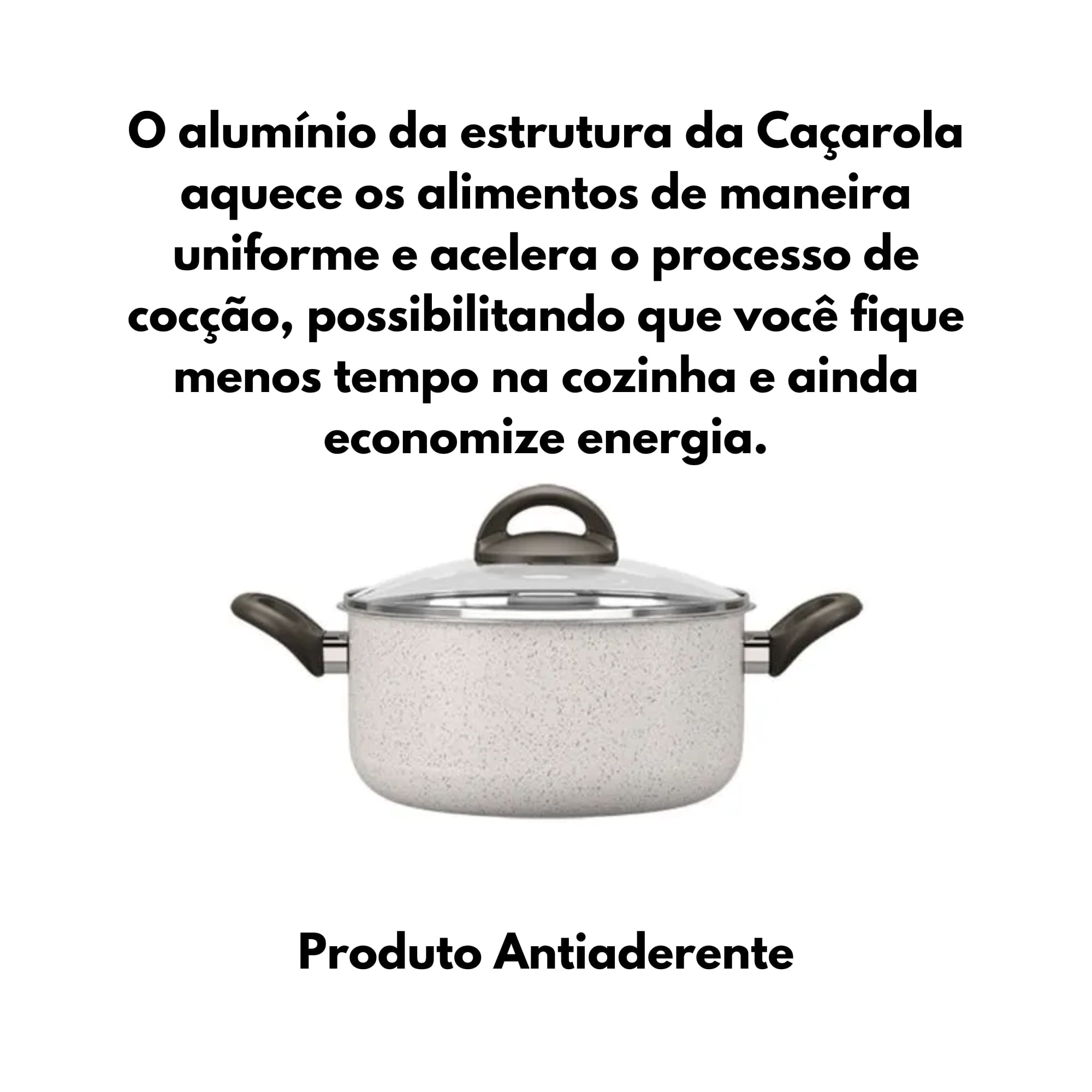 Caçarola com Tampa 20cm 2,65L Antiaderente Ceramic Life Vanilla Suprema Brinox - 7244/363 (N/A)