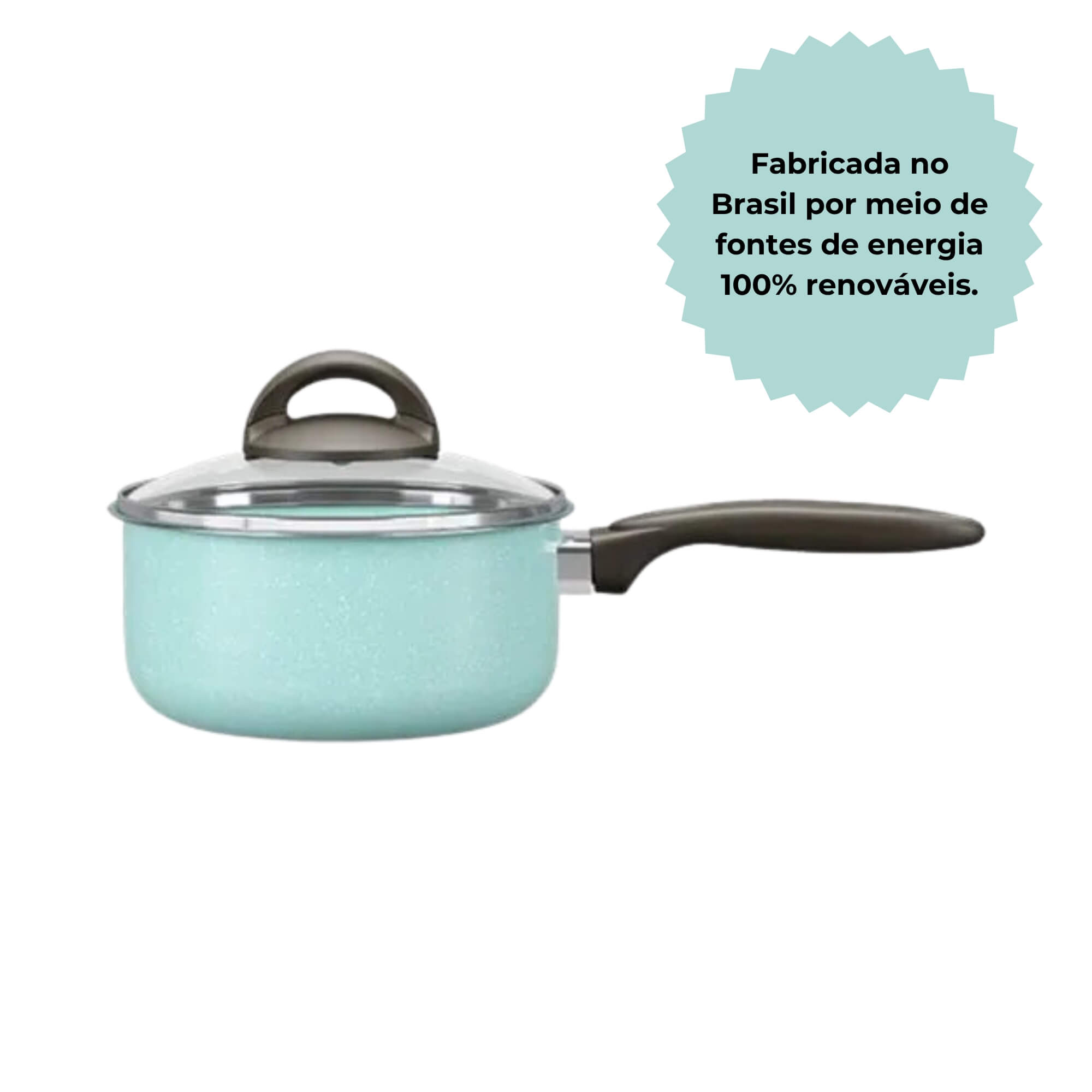Panela com Tampa 16cm Antiaderente 1,3L Verde Ceramic Life Suprema Brinox - 7245/360 (N/A)