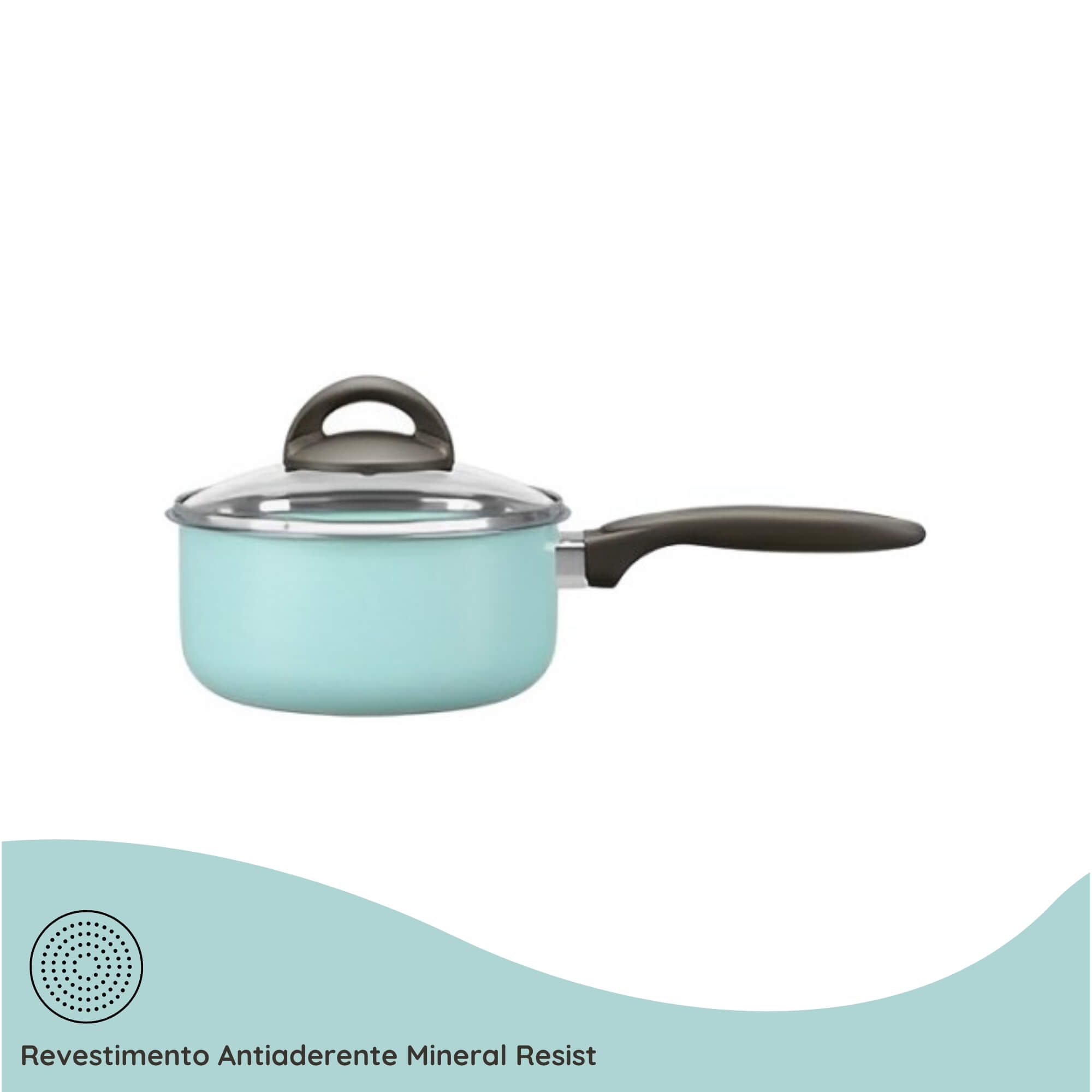 Panela com Tampa 18cm Antiaderente Mineral Resist Verde Ceramic Life Suprema Brinox - 7245/361 (N/A)