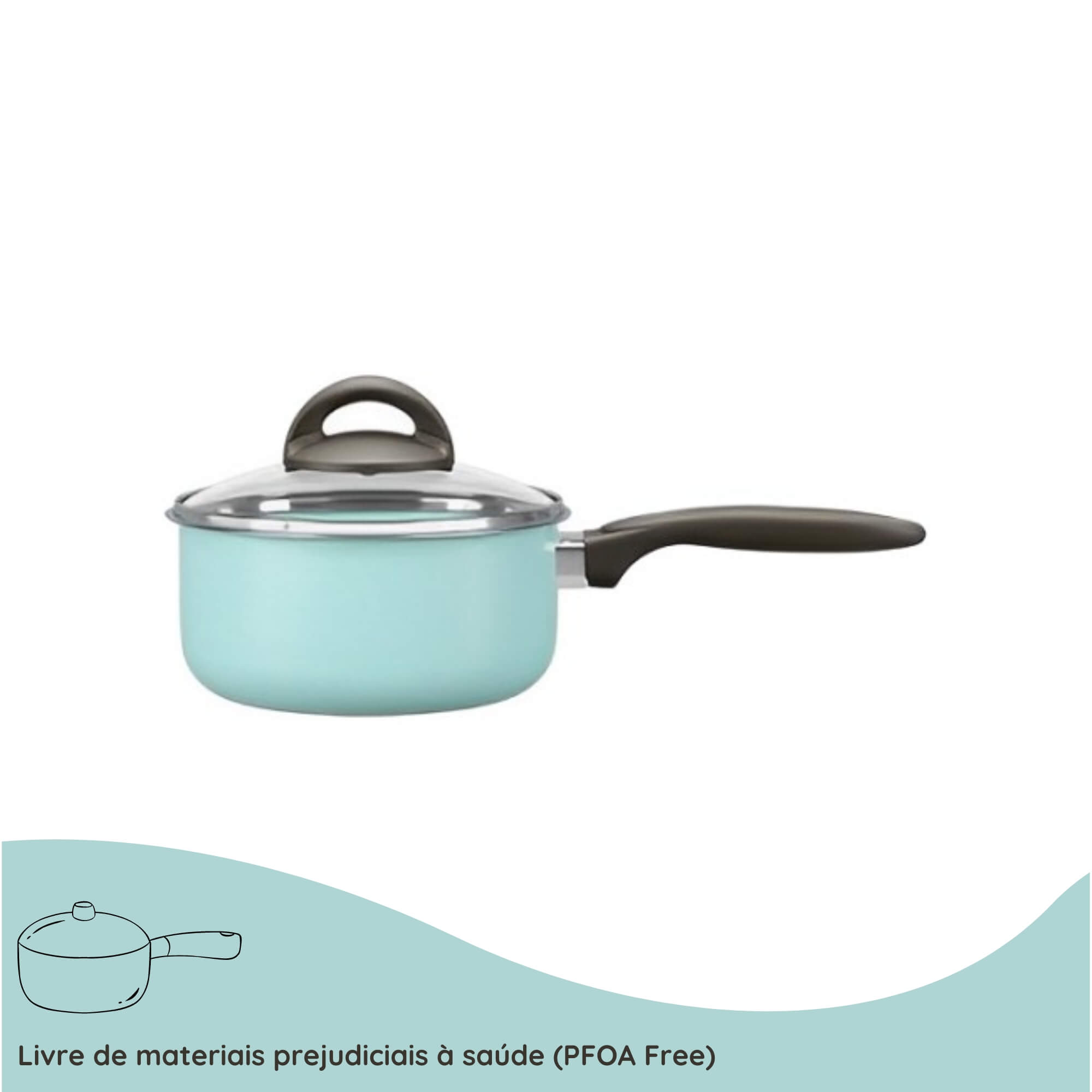 Panela com Tampa 18cm Antiaderente Mineral Resist Verde Ceramic Life Suprema Brinox - 7245/361 (N/A)
