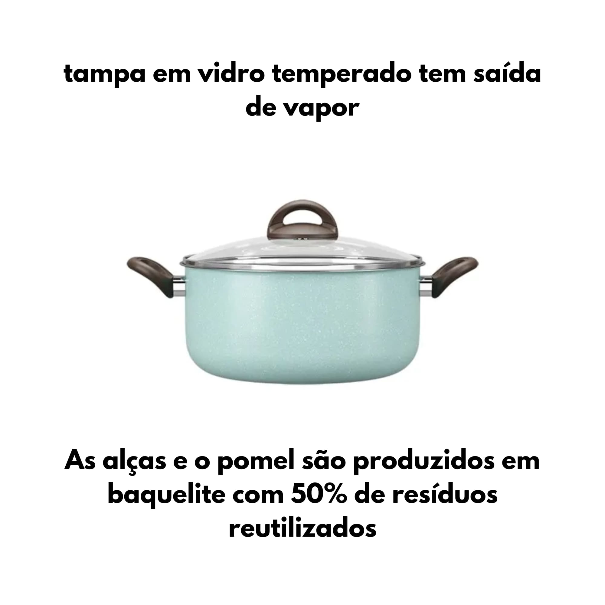 Caçarola com Tampa 22cm 3,5L Revestimento Antiaderente Ceramic Life Suprema Verde Brinox - 7245/364 (N/A)