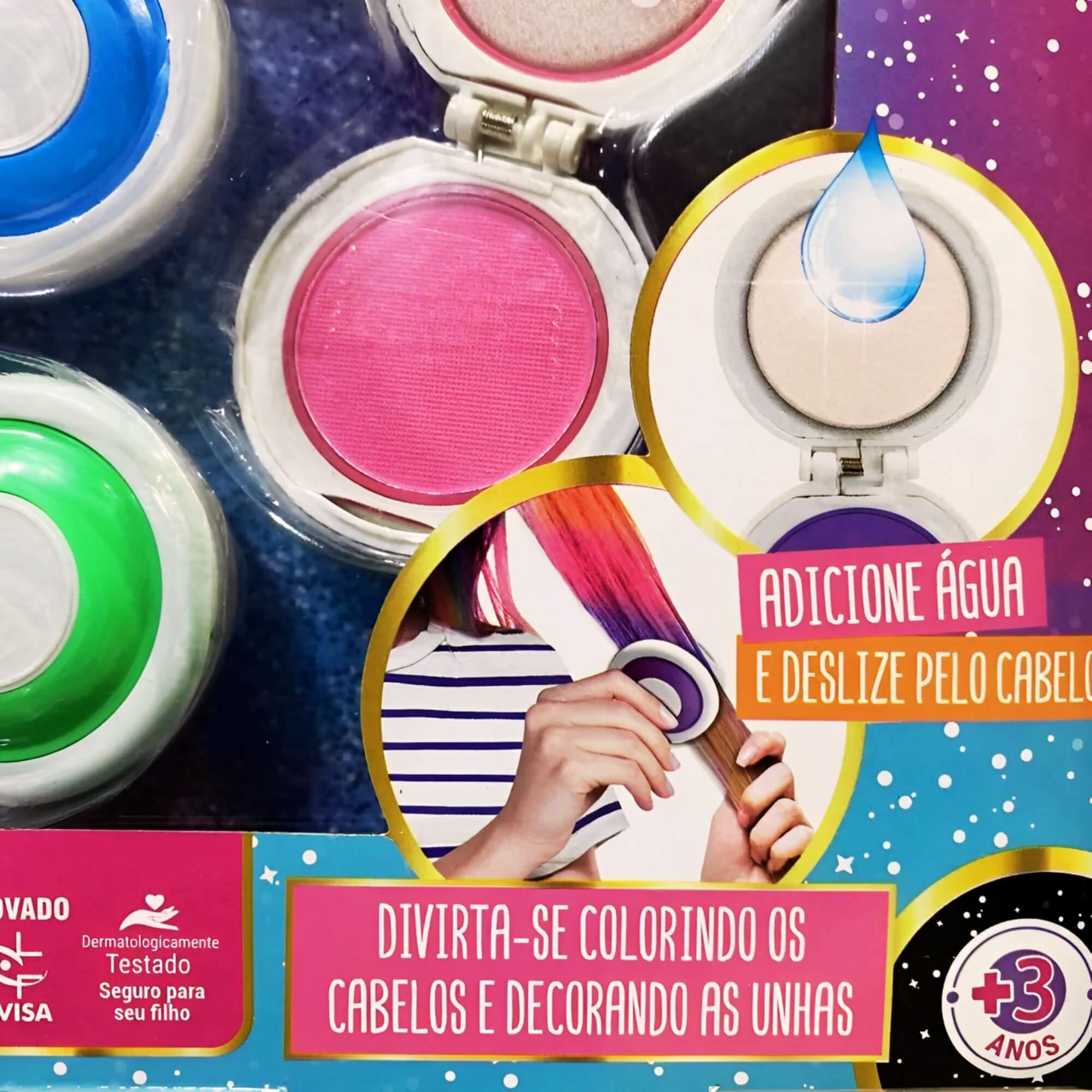Brinquedo Kit Beleza Make Infantil Mechas Coloridas Polibrinq - MK49