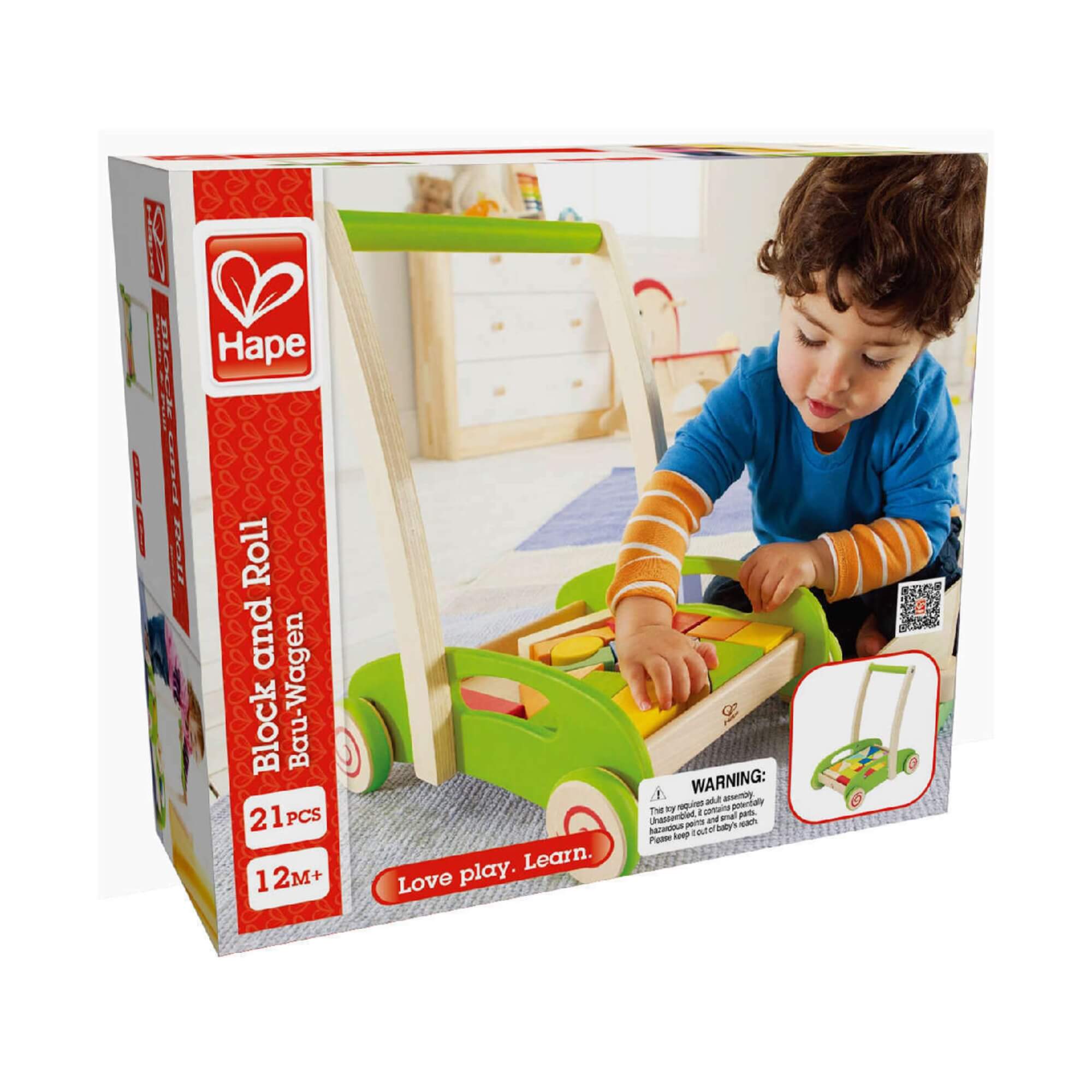 Andador Infantil Divertido em Madeira Block & Roll 21 Peças Xalingo - 67498