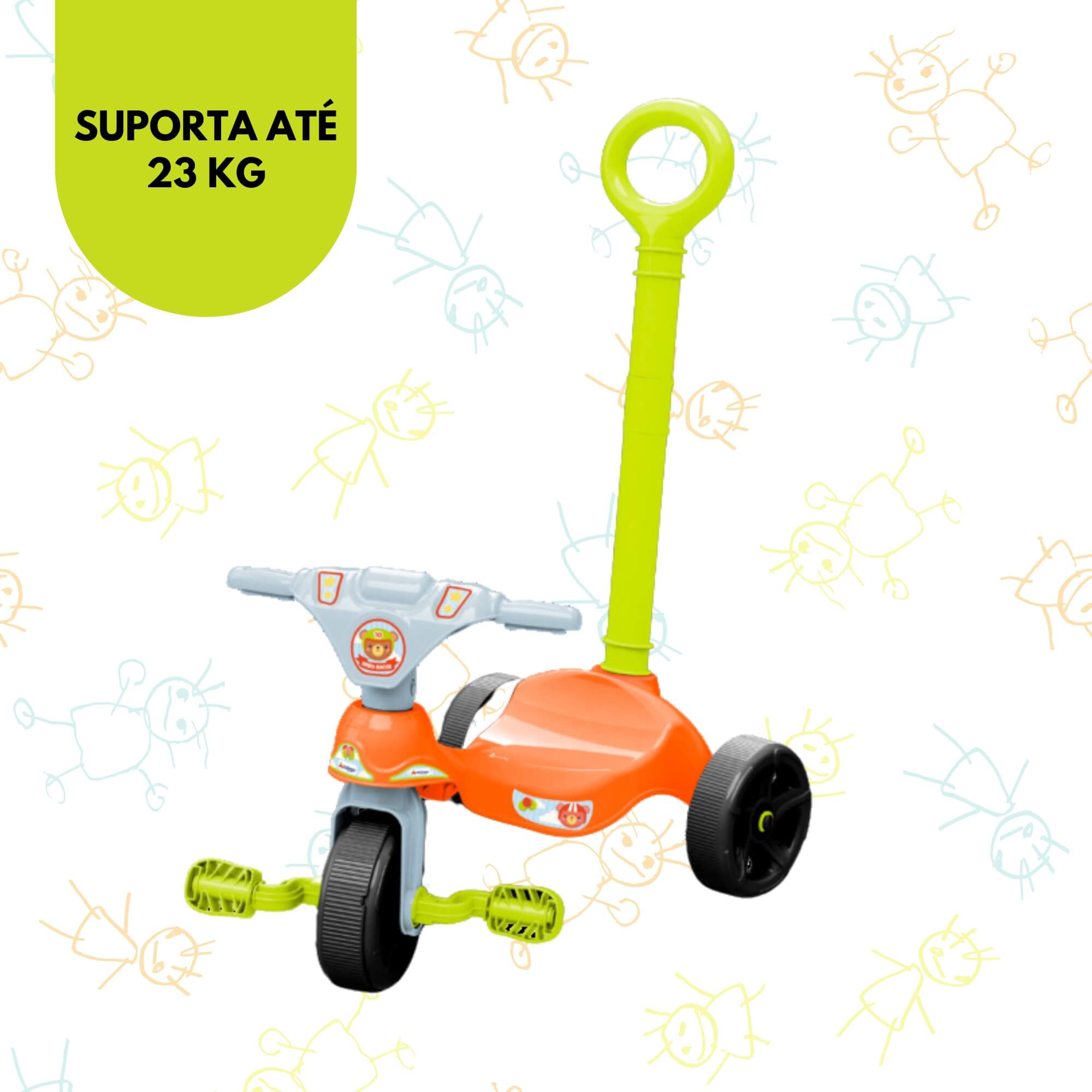 Triciclo Infantil Baby Racer com Empurrador Xalingo - 07675