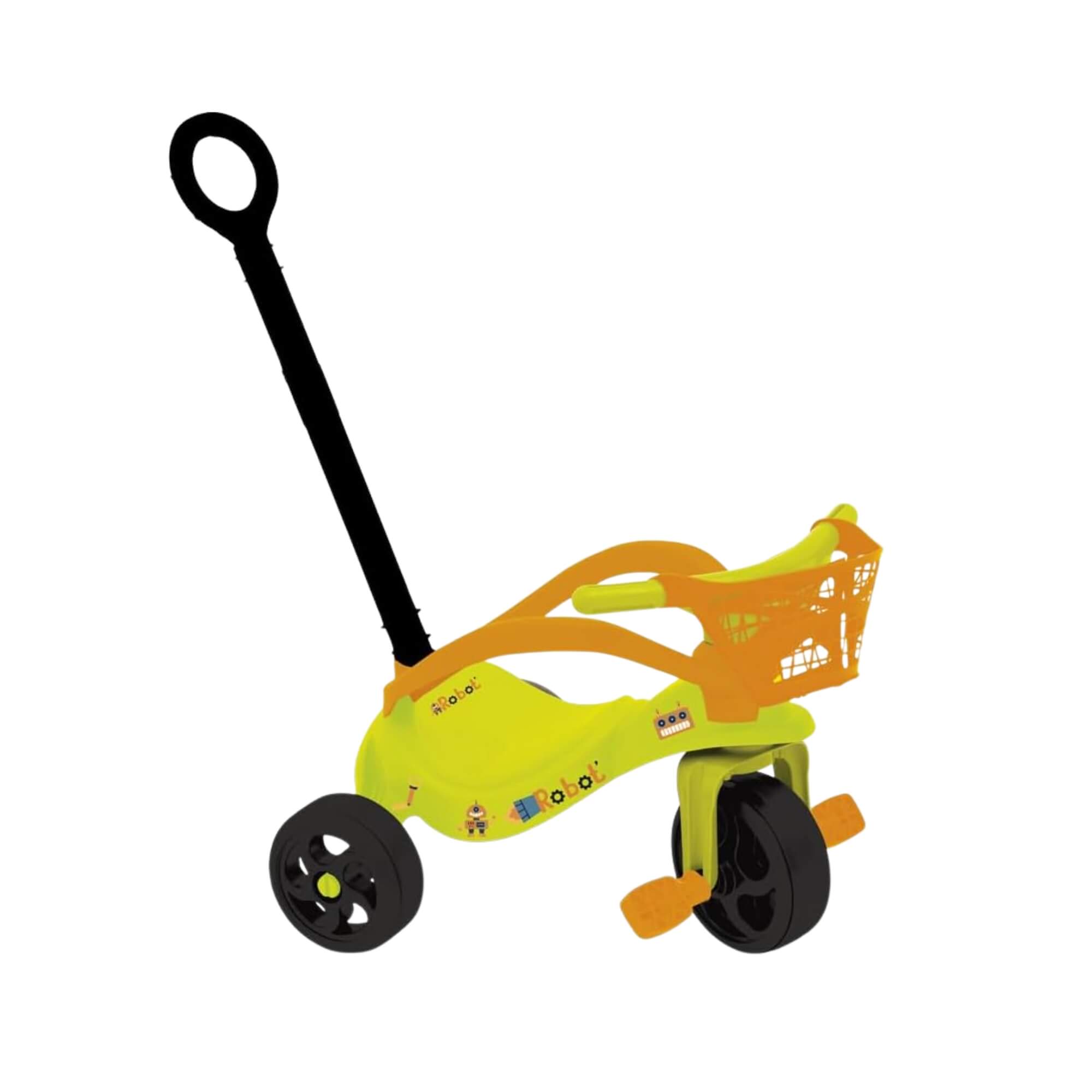 Triciclo Infantil Robot com Empurrador, Proteção e Cestinha Xalingo - 10899