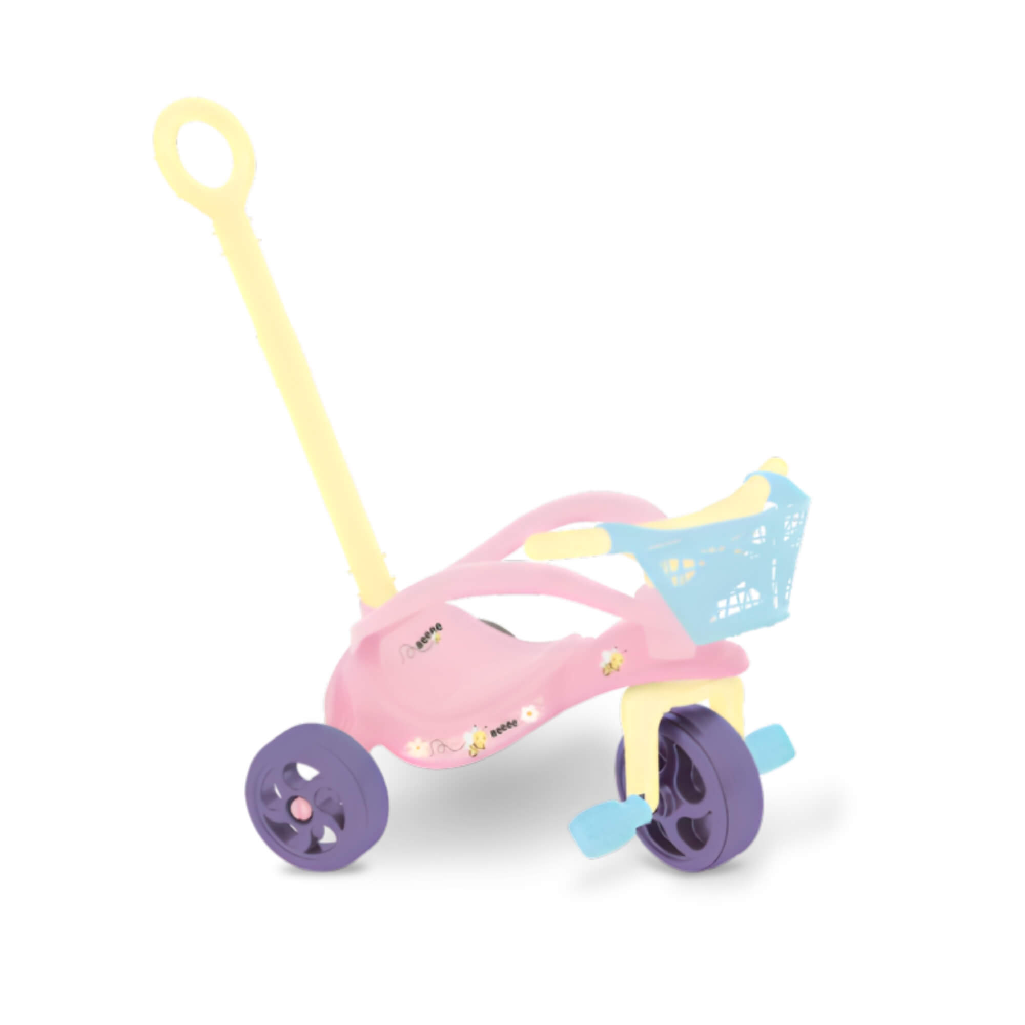 Triciclo Infantil Abelhinha com Empurrador, Proteção e Cestinha Xalingo - 10909
