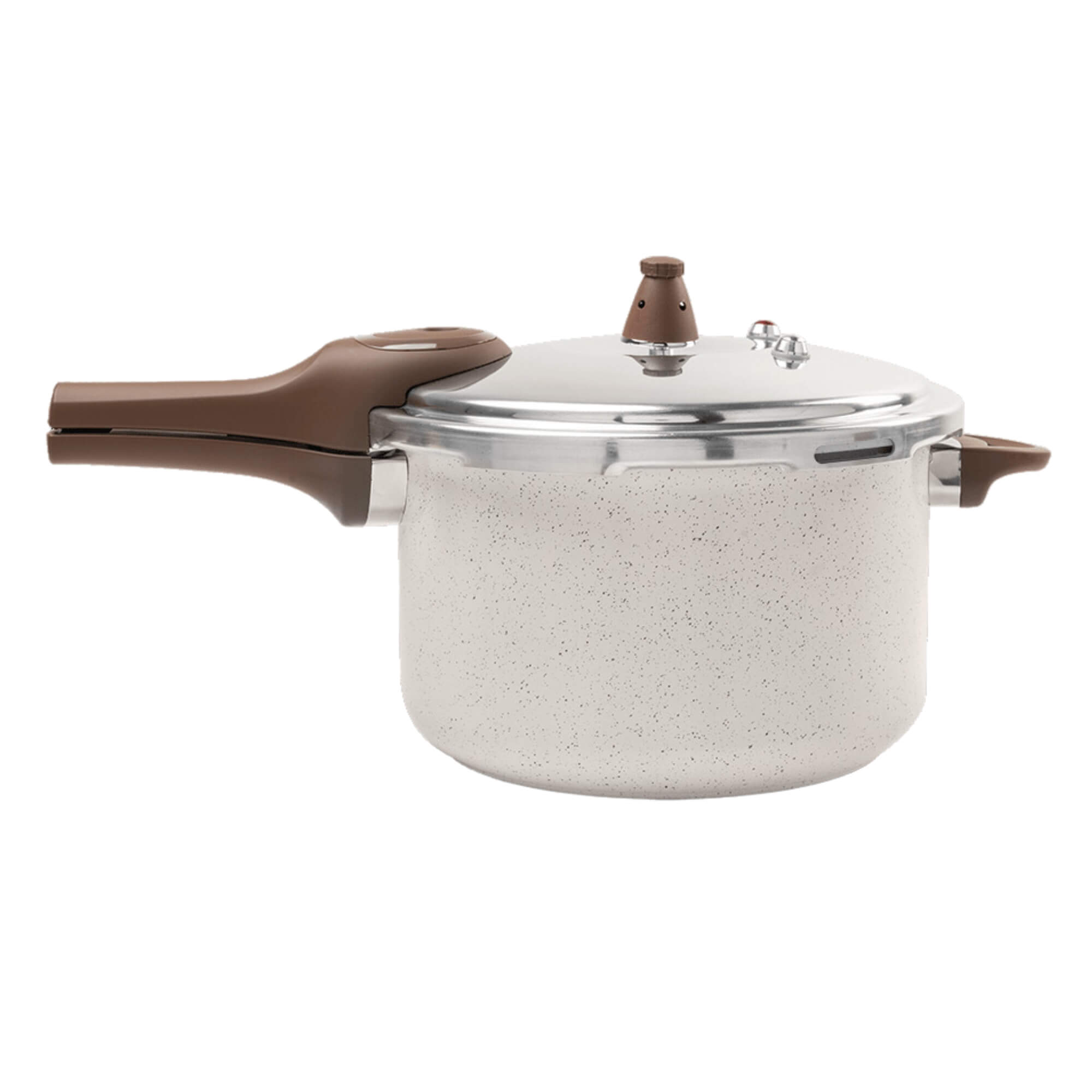 Panela de Pressão 24 cm Ceramic Life Pressure Fundo Indução 6,8 L Vanilla Brinox - 4952/103