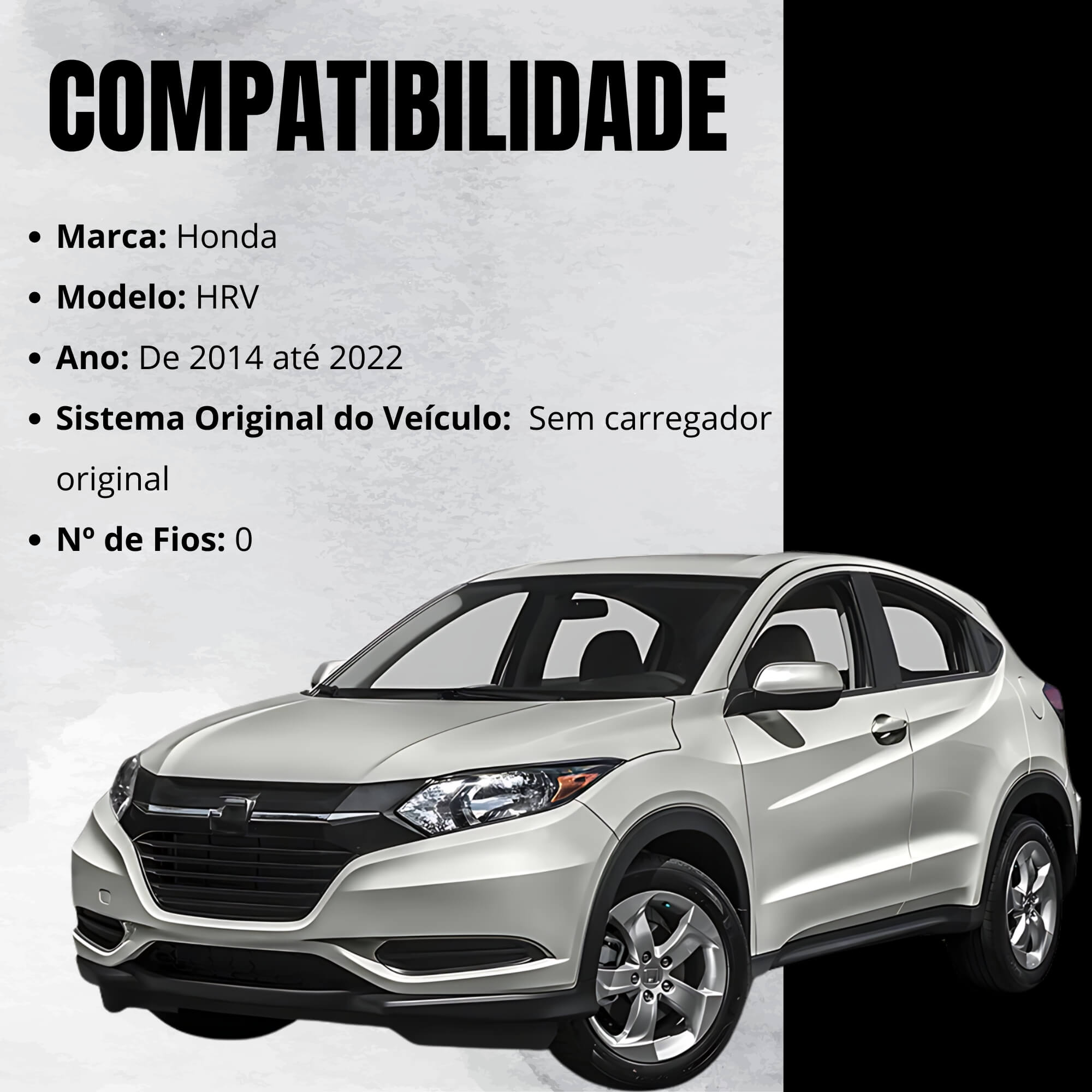 Carregador Indutivo Sem Fio compatível com HRV de 2014 a 2022 Tury - ICHARGER1.0P