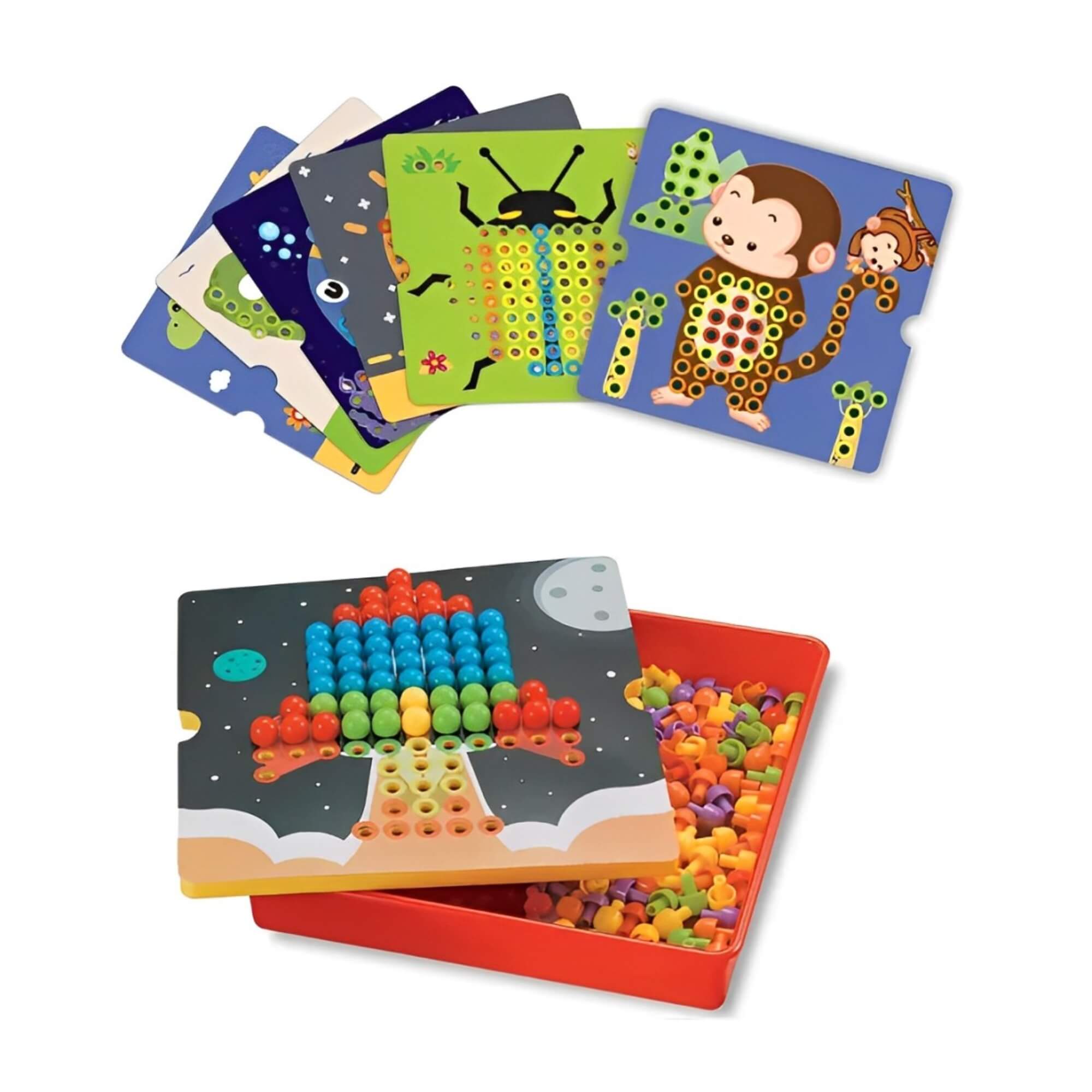 Brinquedo Infantil Educativo de Montar e Desmontar Follow Beads 12 Desafios Polibrinq - BM052