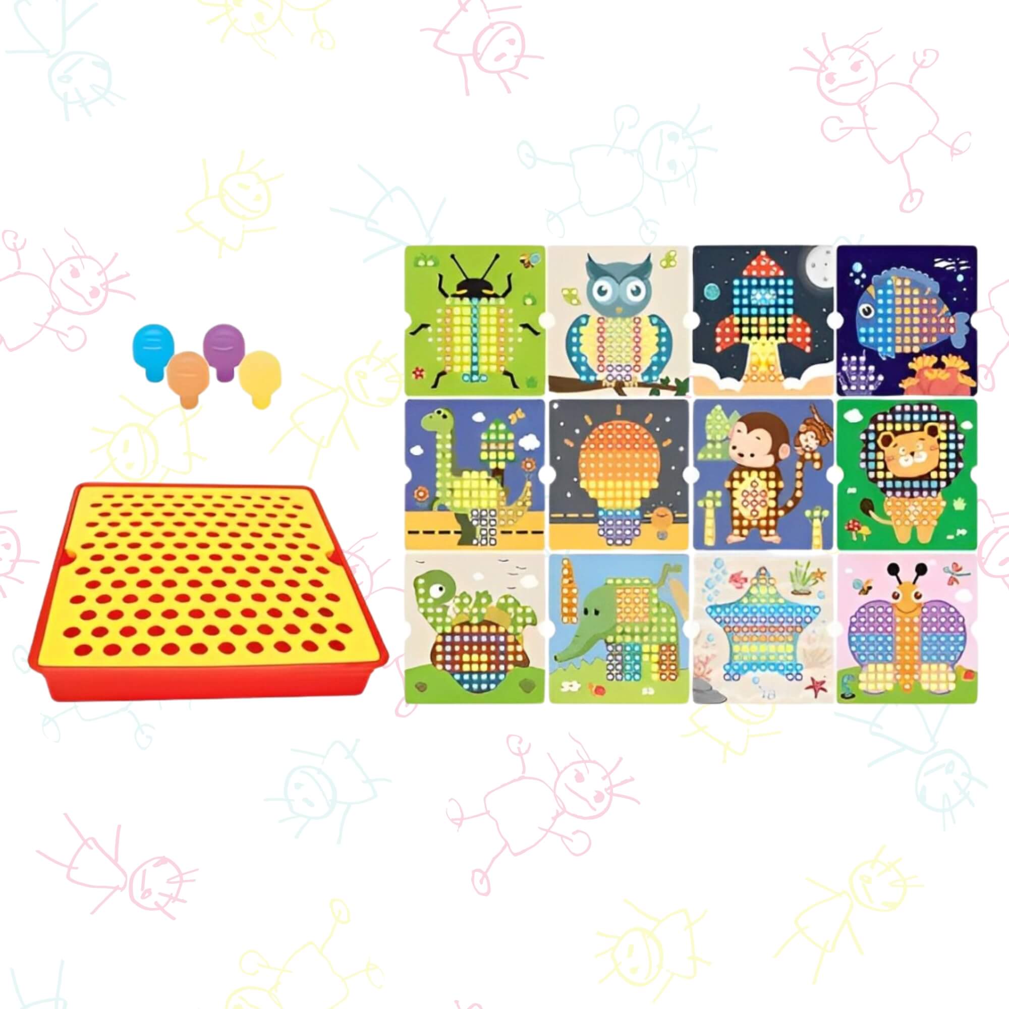 Brinquedo Infantil Educativo de Montar e Desmontar Follow Beads 12 Desafios Polibrinq - BM052