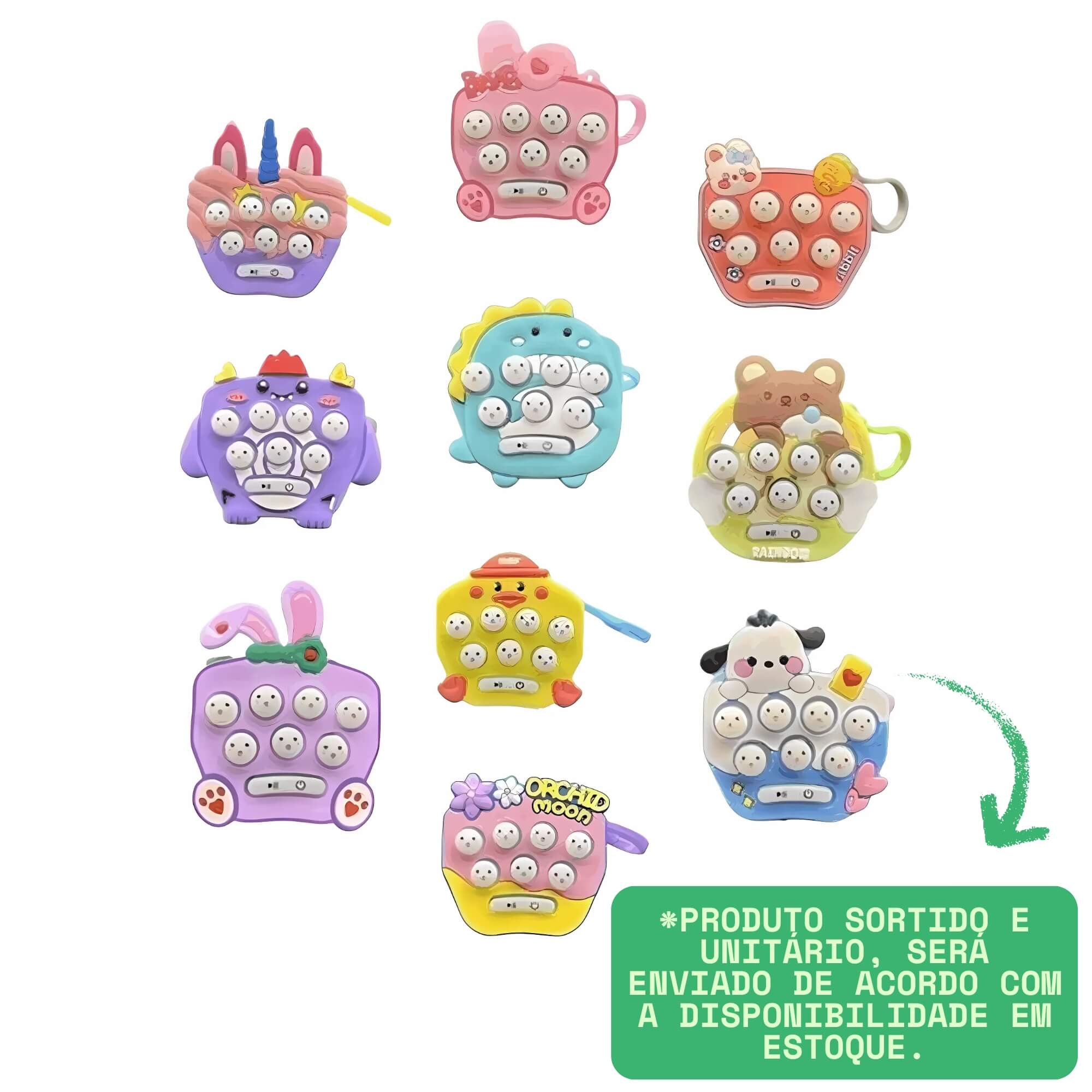 Brinquedo Jogo de Bolso Bichinhos c/ Luz e Som Sortido e Unitário Polibrinq - JB01