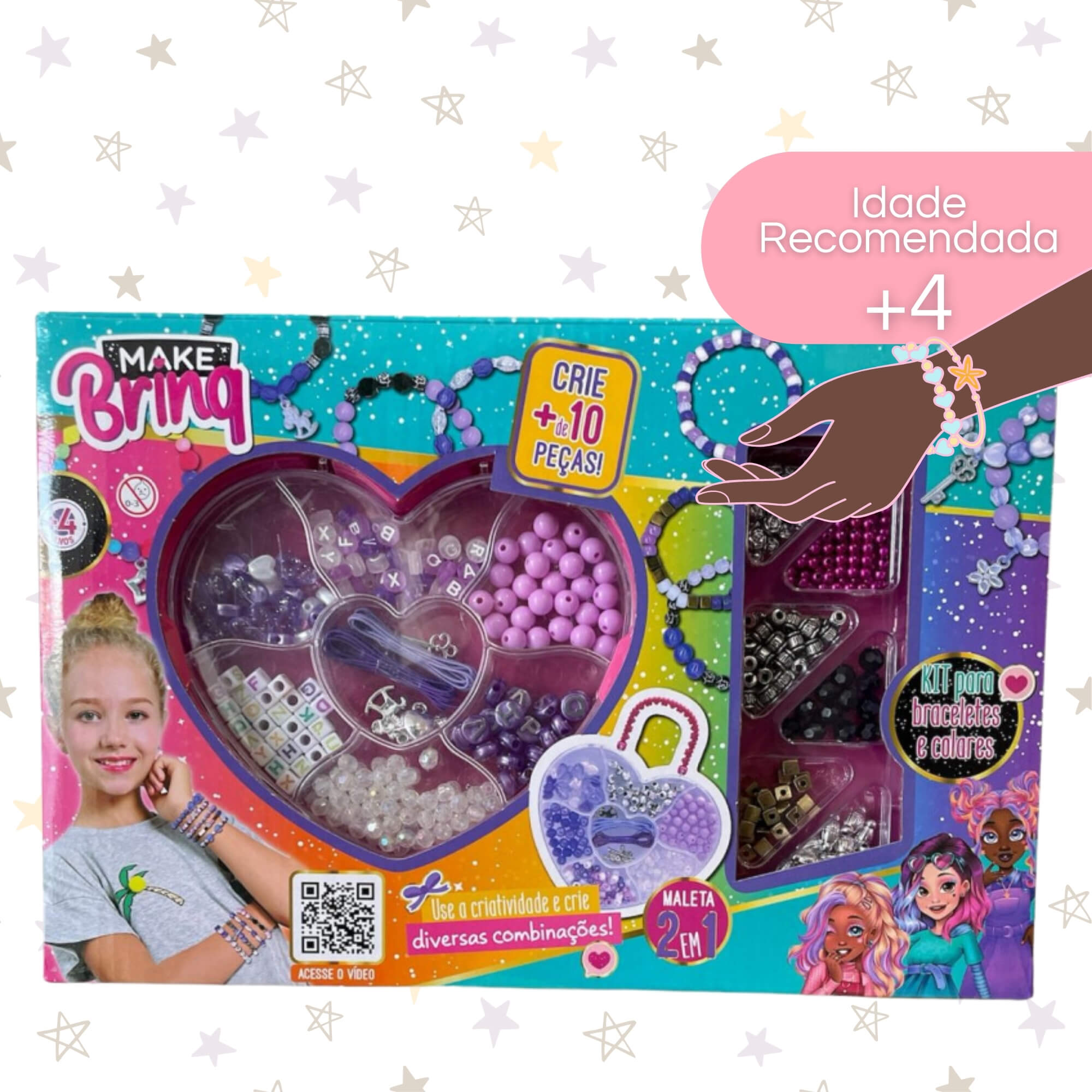 Kit Infantil de Braceletes e Colares Make Brinq Polibrinq - MK56