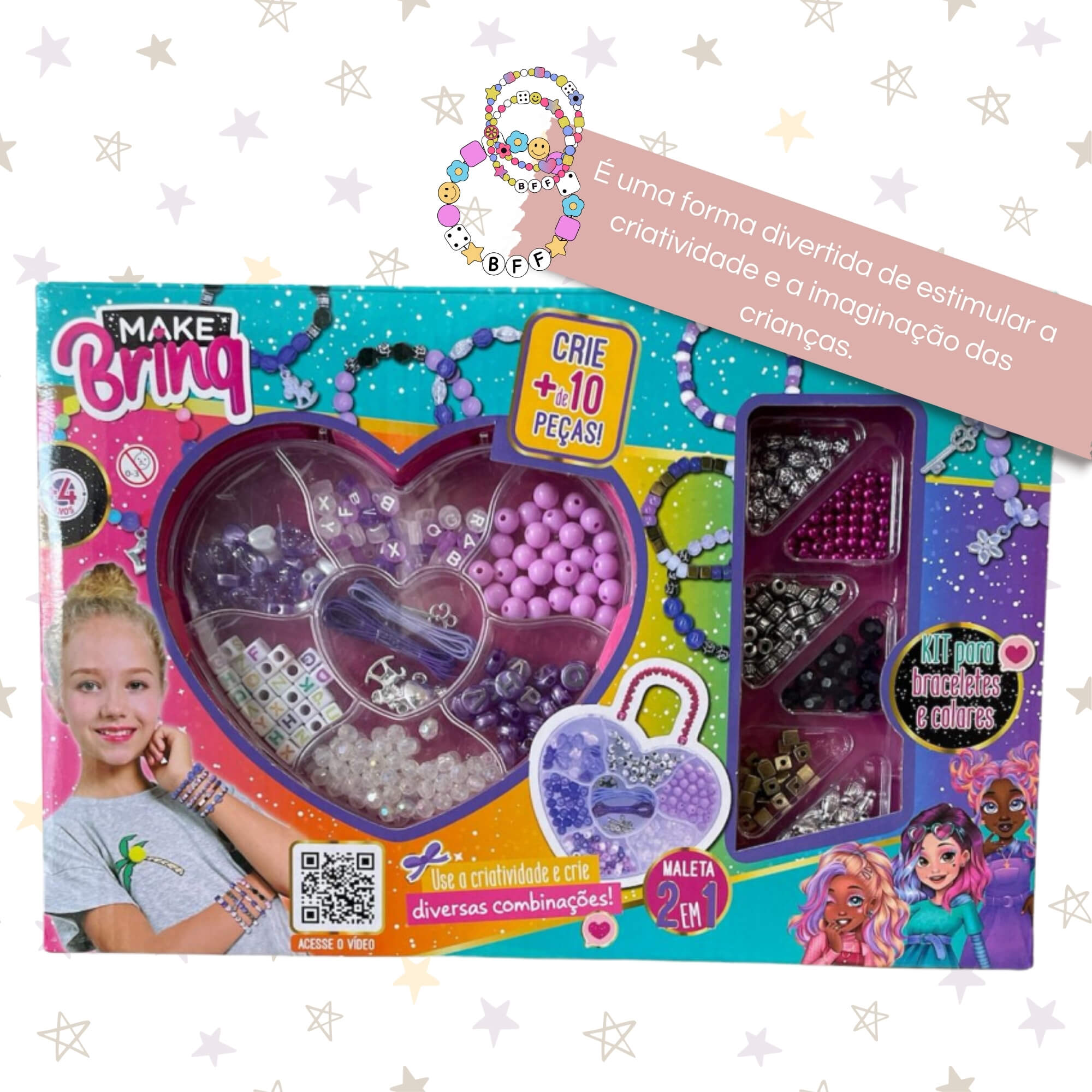 Kit Infantil de Braceletes e Colares Make Brinq Polibrinq - MK56
