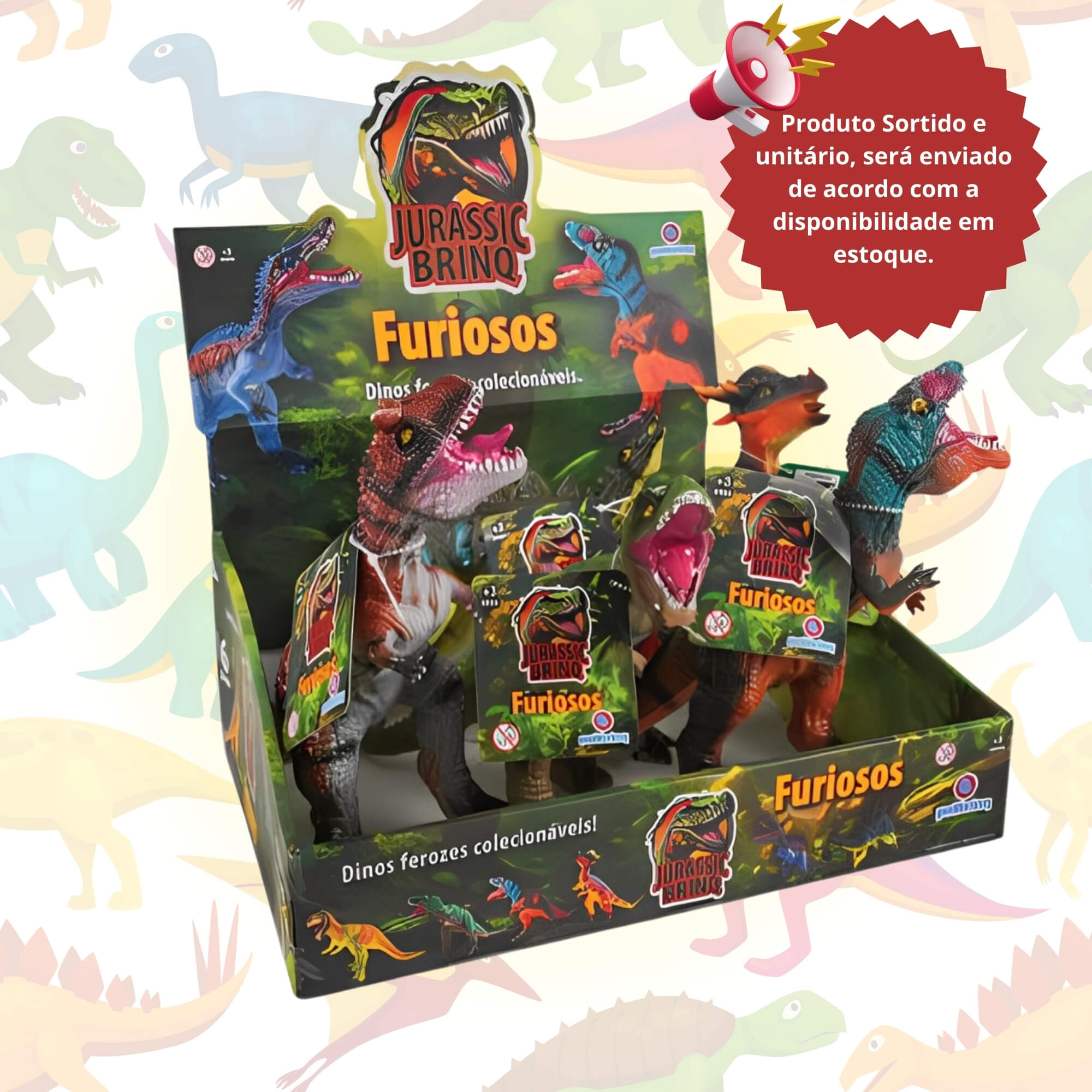 Brinquedo Infantil Dinossauro Jurassic Brinq Furiosos Sortido e Unitário Polibrinq - AN2400