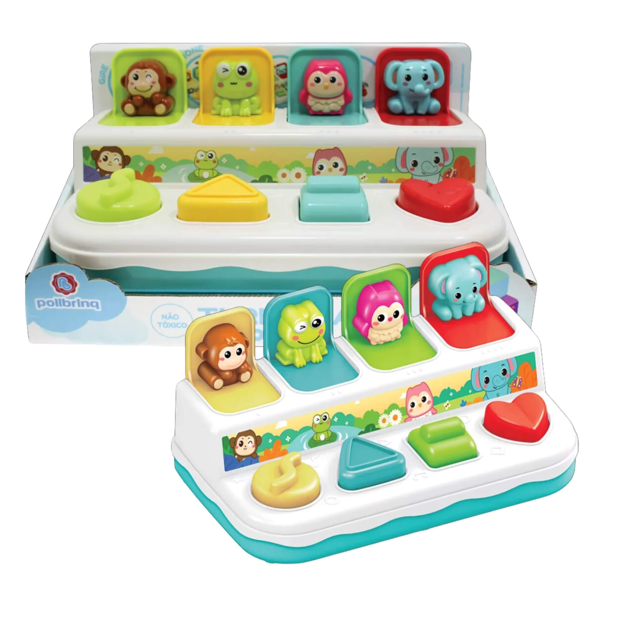 Brinquedo para Bebê Turminha Pop Up Animais Sensorial Polibrinq - BB3006