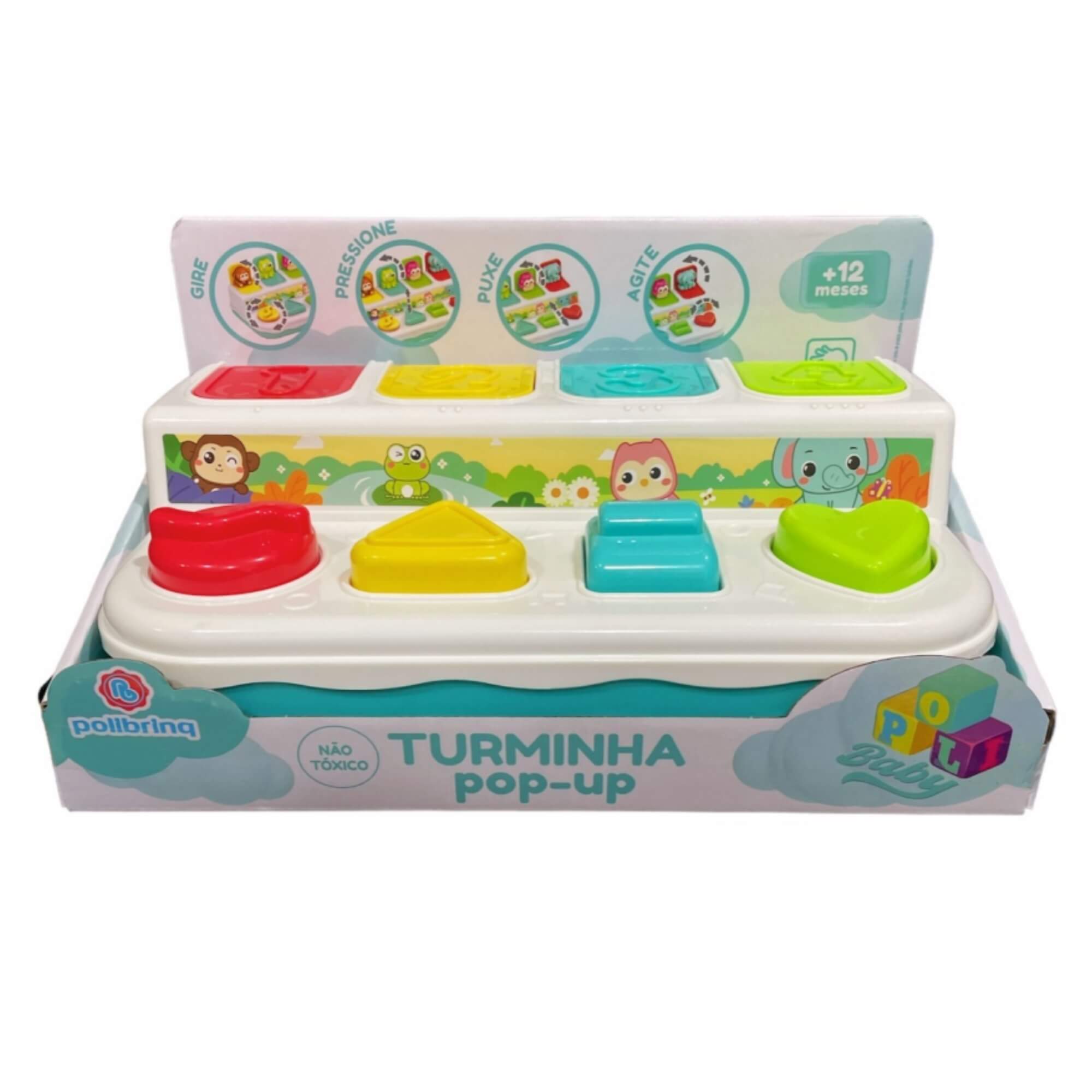 Brinquedo para Bebê Turminha Pop Up Animais Sensorial Polibrinq - BB3006
