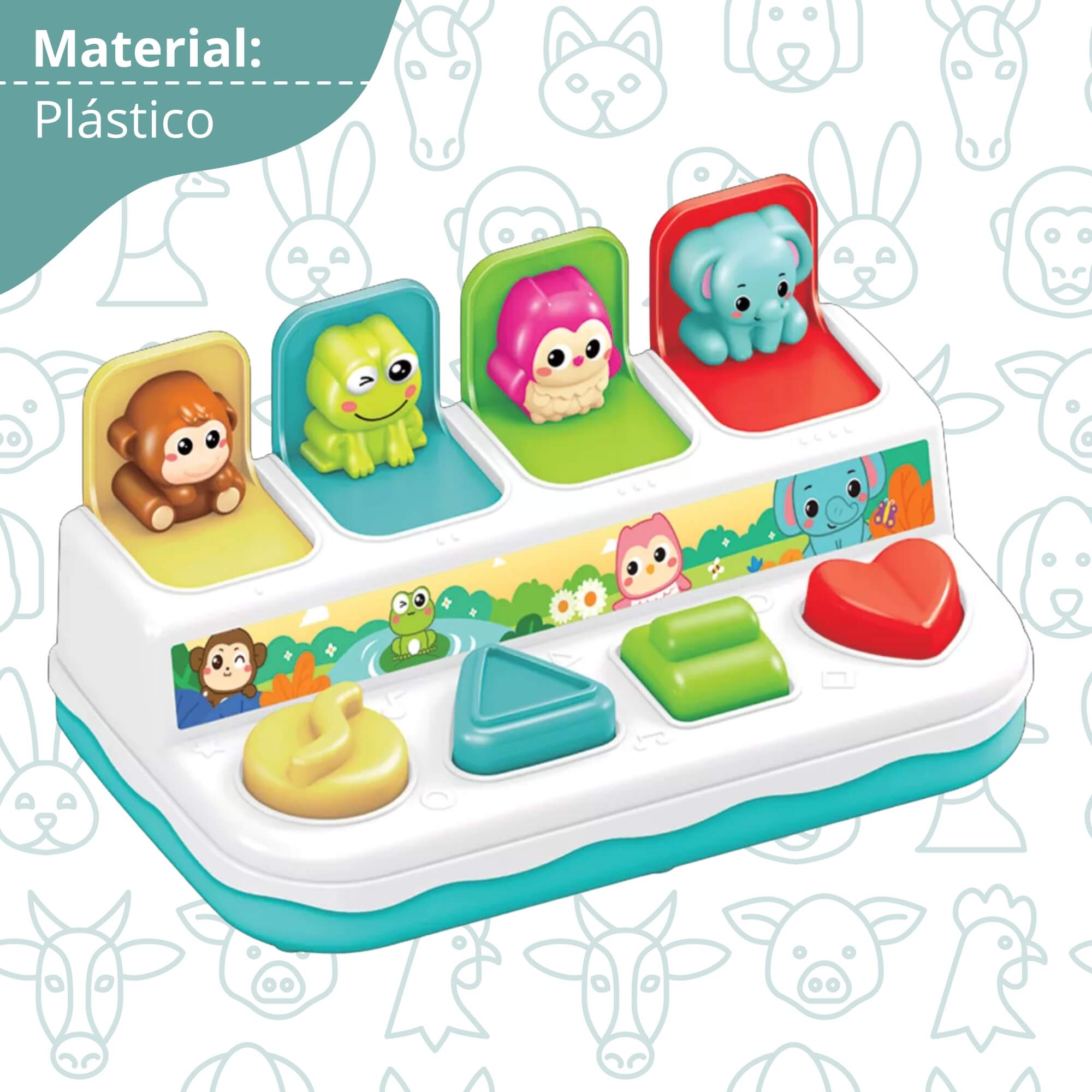 Brinquedo para Bebê Turminha Pop Up Animais Sensorial Polibrinq - BB3006