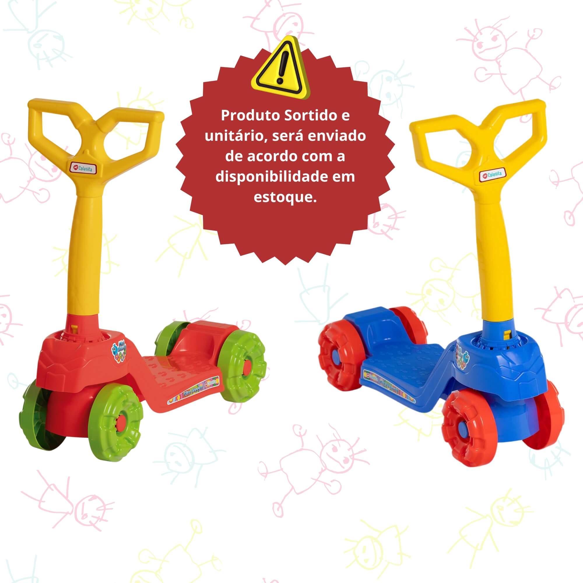 Brinquedo Patinete Infantil Mini Scooty Cor Sortida e Unitária Calesita - 0916