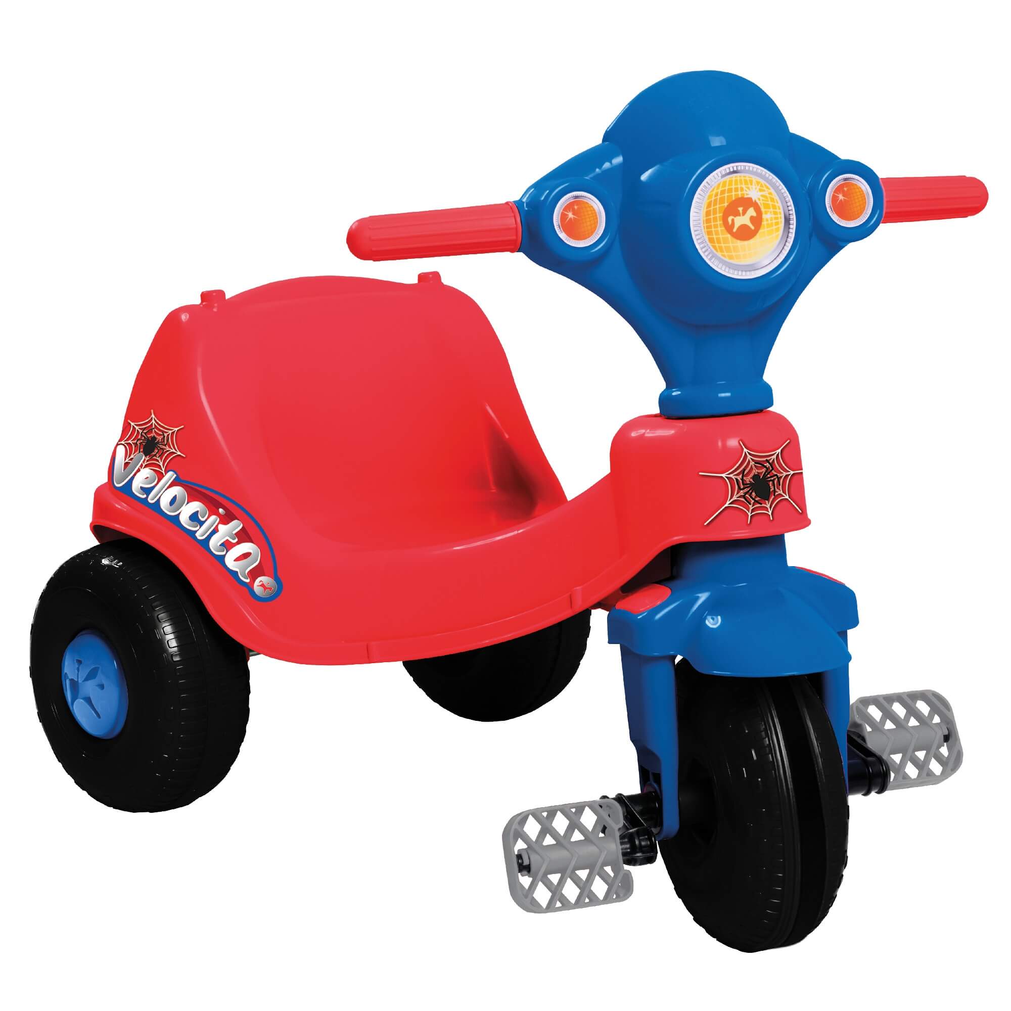 Triciclo Infantil Velocita Vermelho com Pedal e Empurrador Calesita - 0958